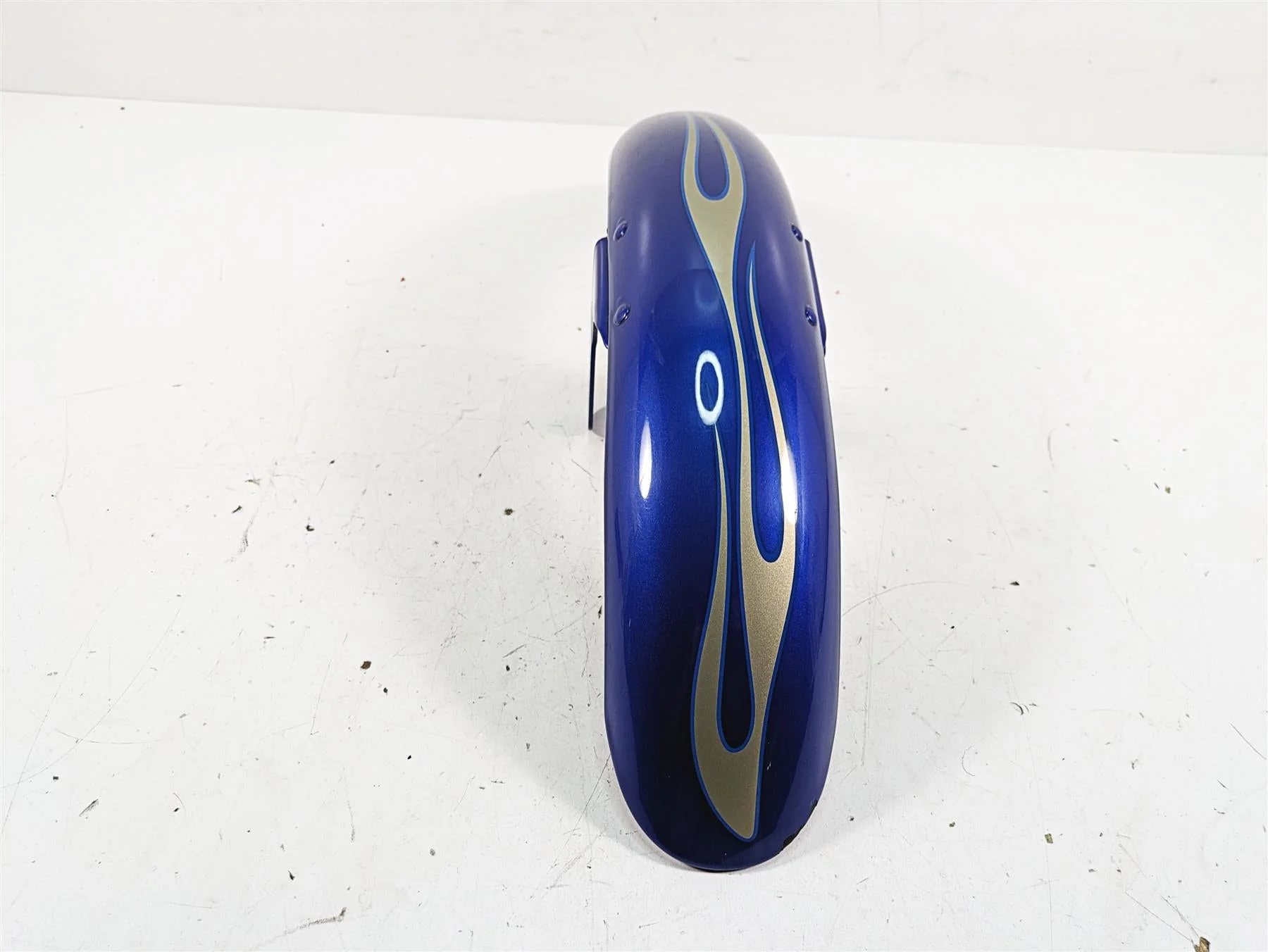 2009 Harley FXCWC Softail Rocker C Front Fender Flame Blue Pearl Deluxe 60158-08 - Image 4