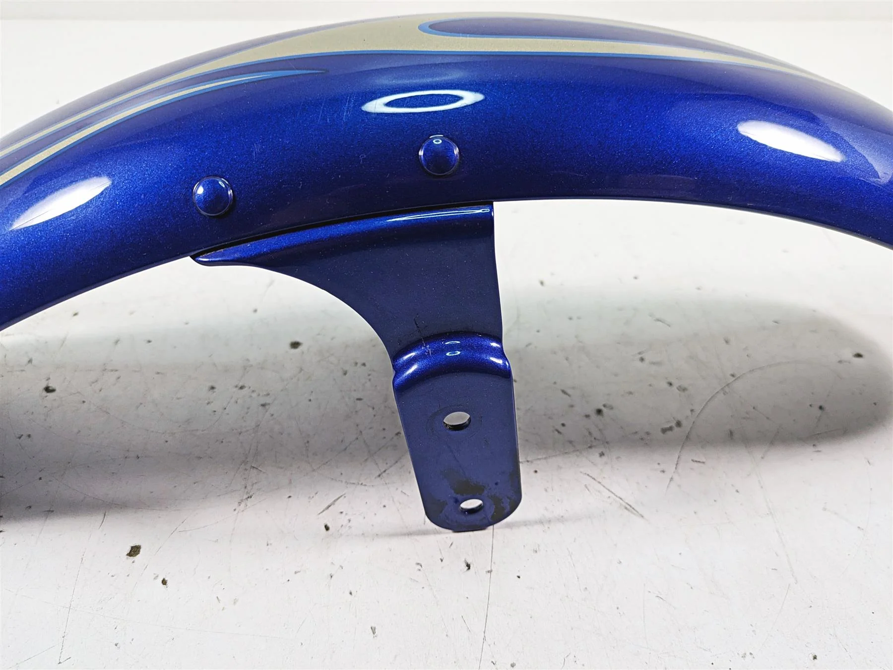 2009 Harley FXCWC Softail Rocker C Front Fender Flame Blue Pearl Deluxe 60158-08 - Image 7