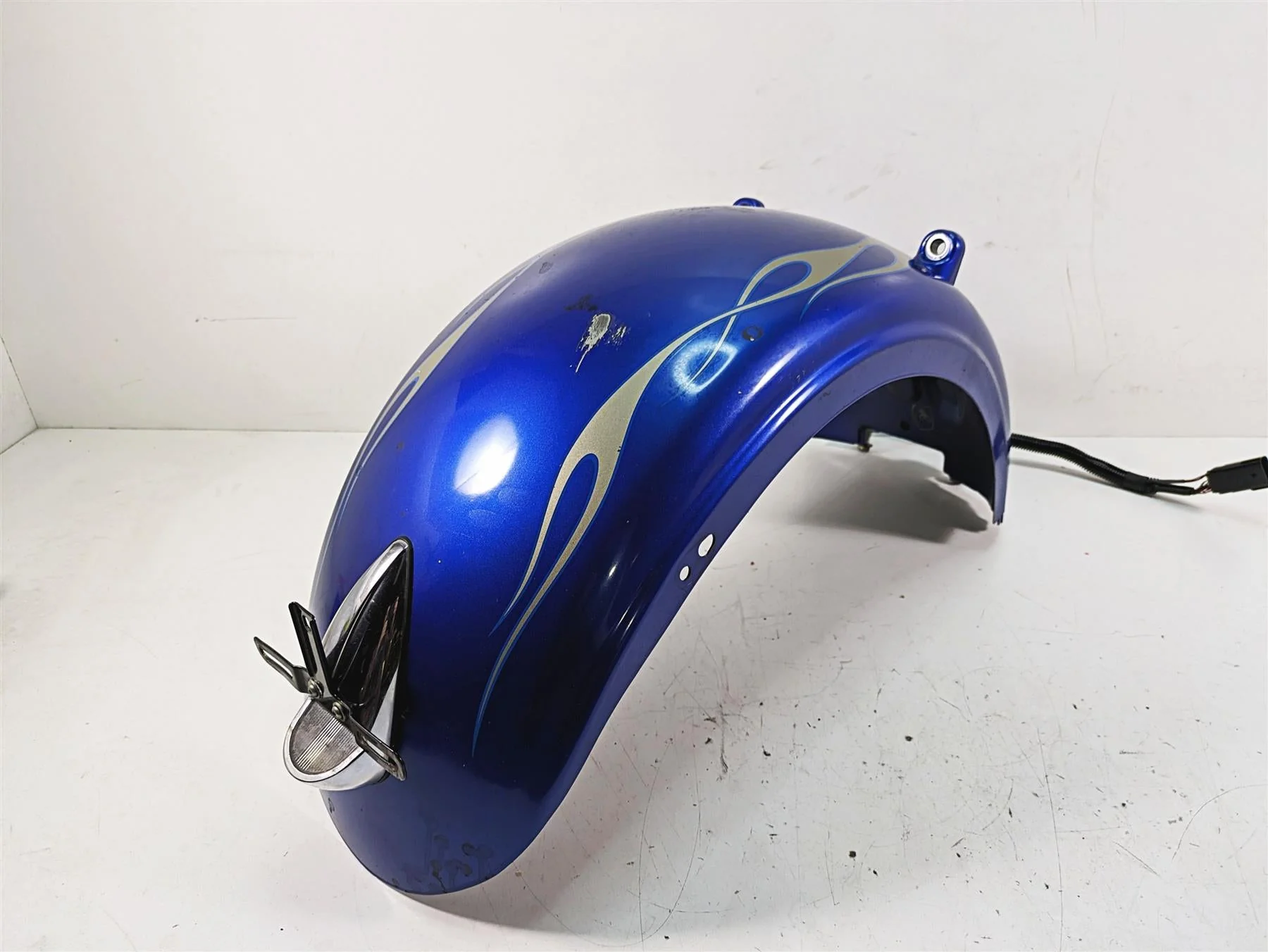 2009 Harley FXCWC Softail Rocker C Rear Fender Flame Blue Pearl Deluxe 60132-08A - Image 10