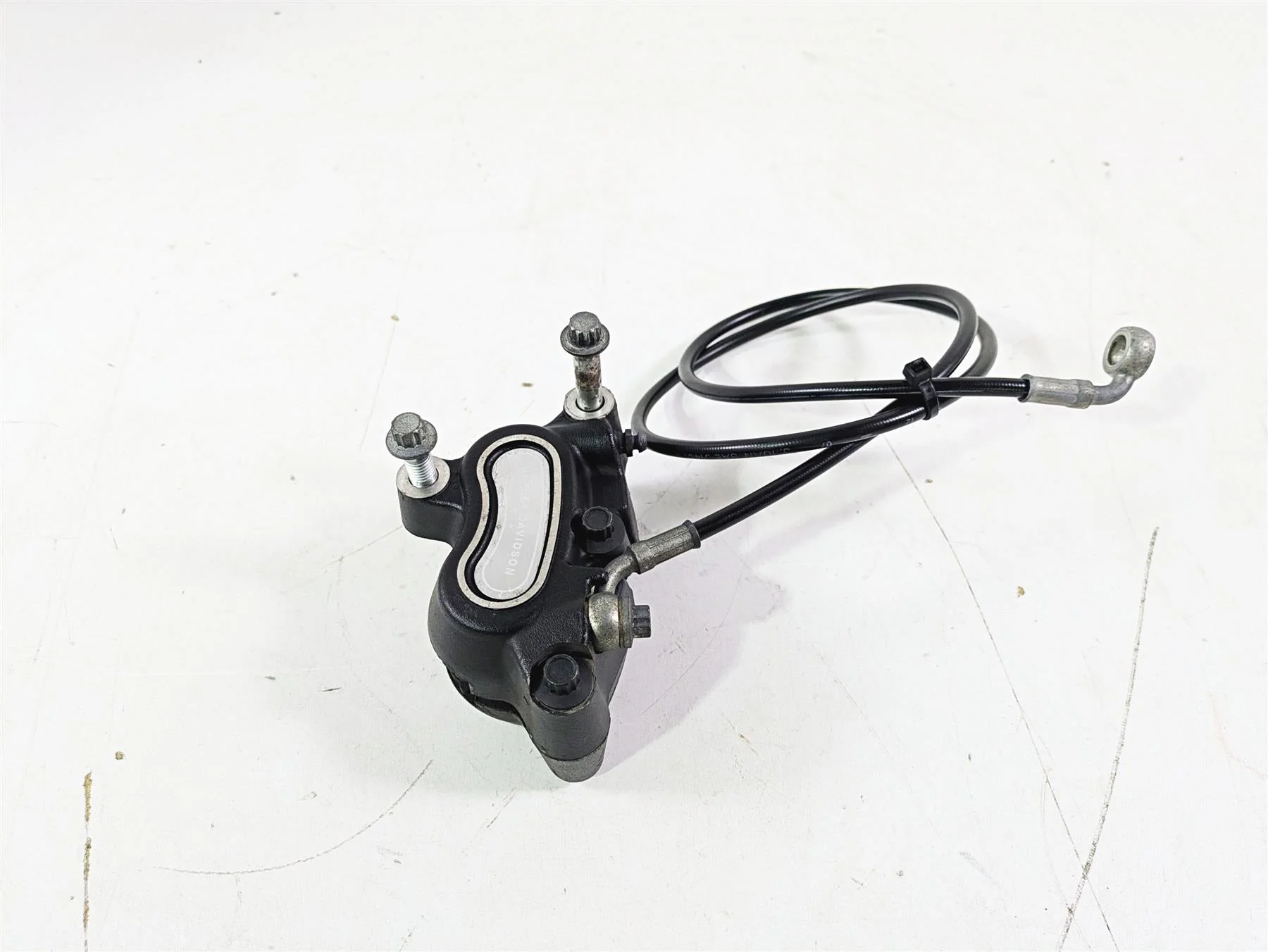 2009 Harley FXCWC Softail Rocker Front Brake Caliper + Line 44464-08 - Image 2