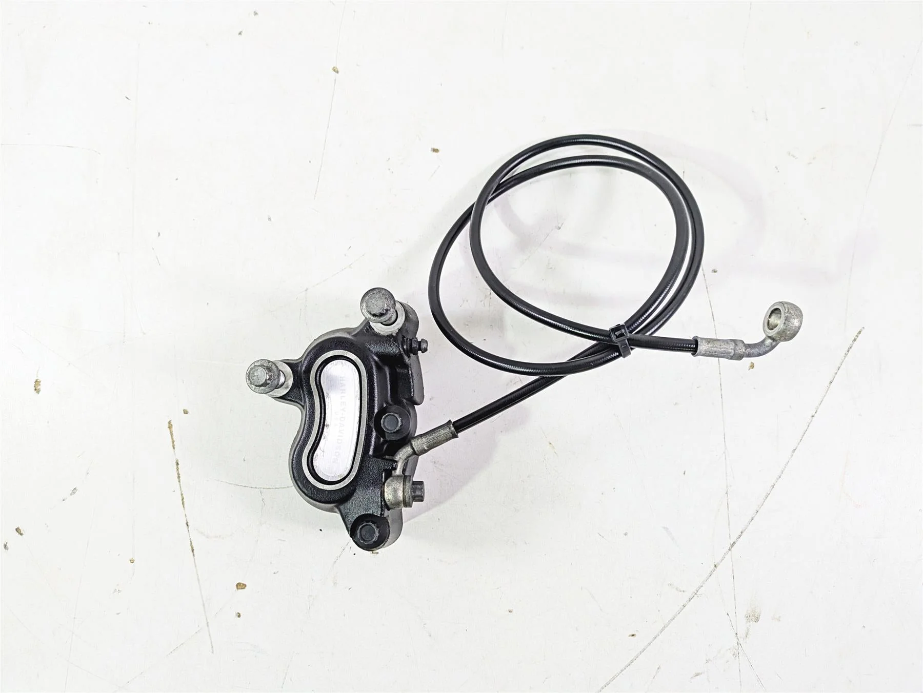 2009 Harley FXCWC Softail Rocker Front Brake Caliper + Line 44464-08 - Image 6