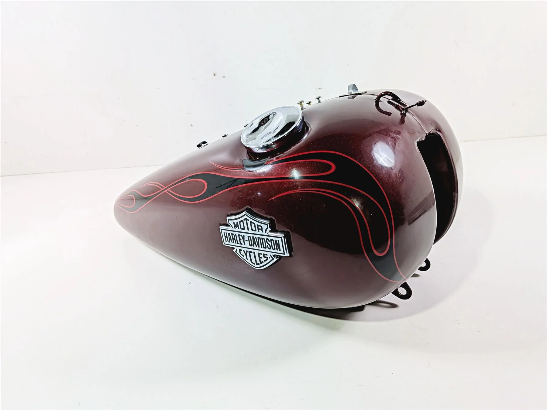 2009 Harley FXCWC Softail Rocker Fuel Gas Petrol Tank Crimson Red -Dent 62105-08 - Image 11