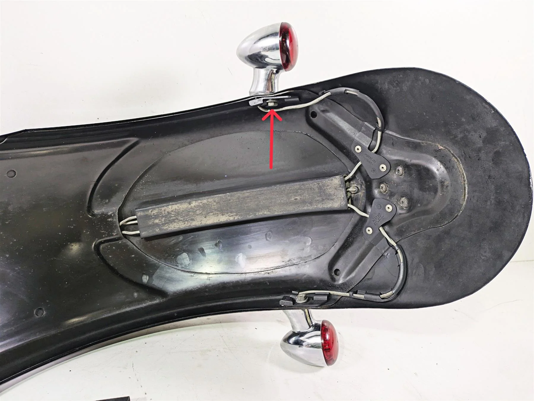 2009 Harley FXCWC Softail Rocker Rear Fender Vivid Black - Read 60132-08A - Image 2