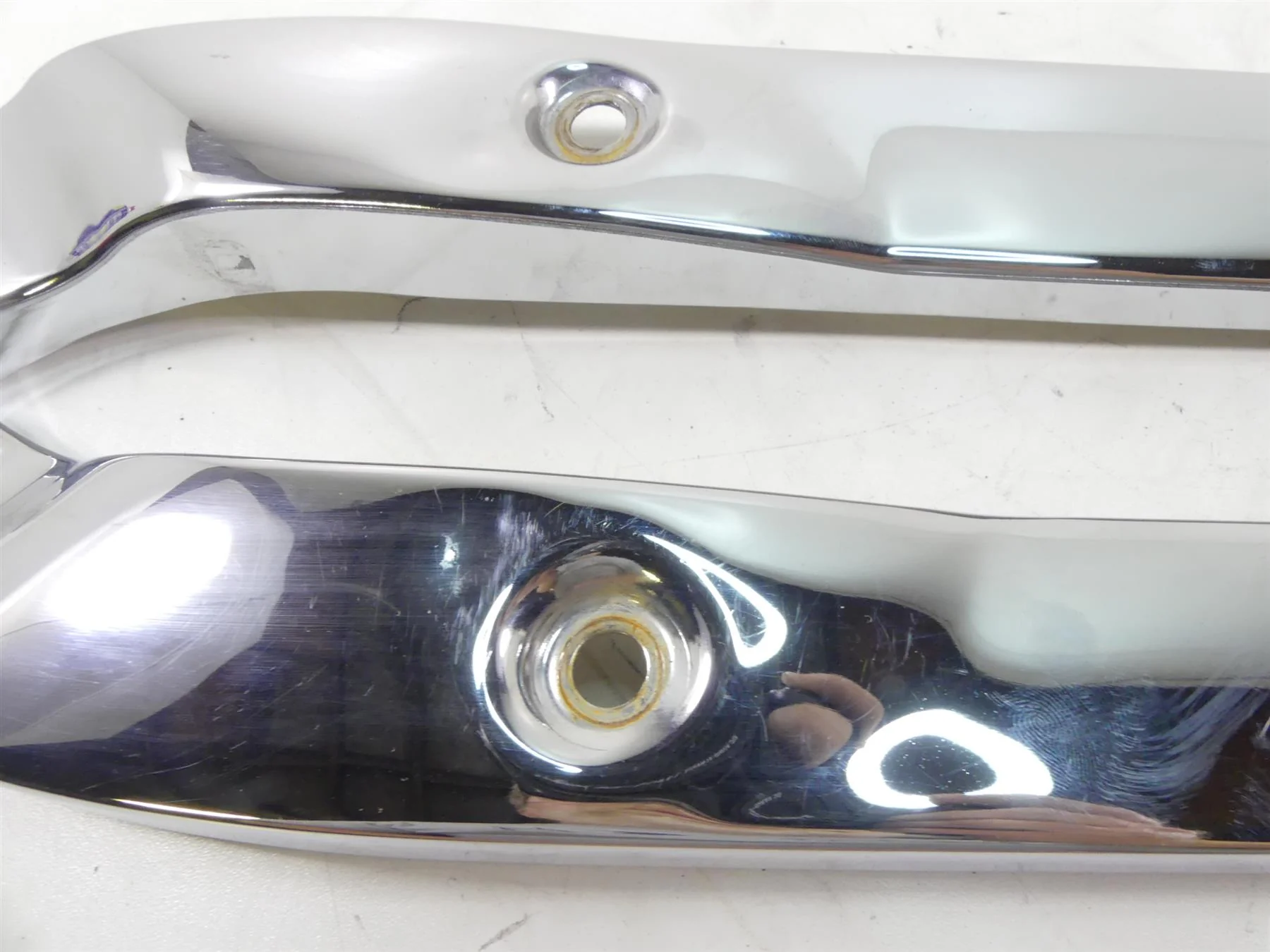2009 Harley FXDF Dyna Fat Bob Rear Chrome Fender Struts Braces 59281-08 59410-08 - Image 4