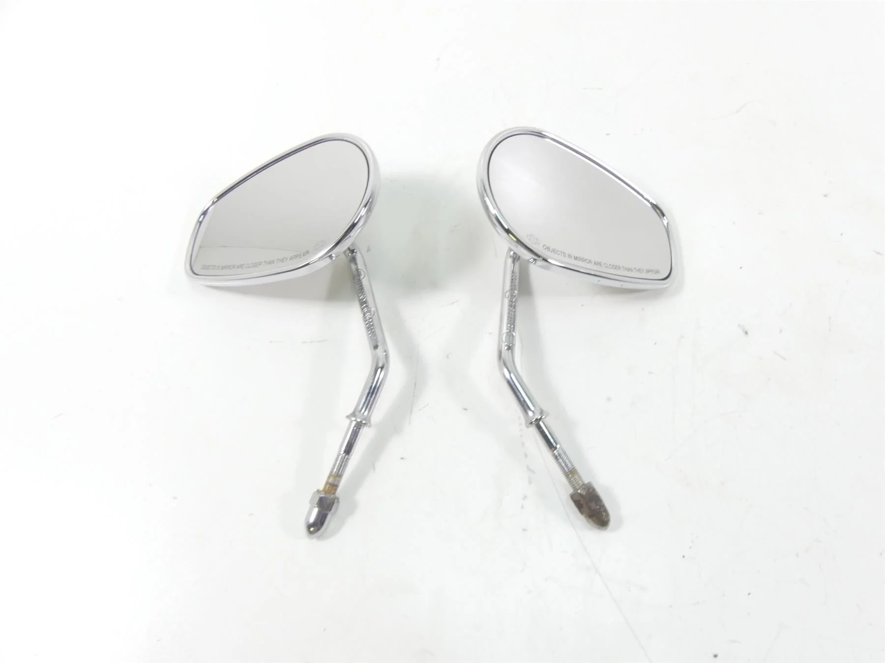 2009 Harley FXDF Dyna Fat Bob Rear View Chrome Mirror Set 91909-03 91910-03