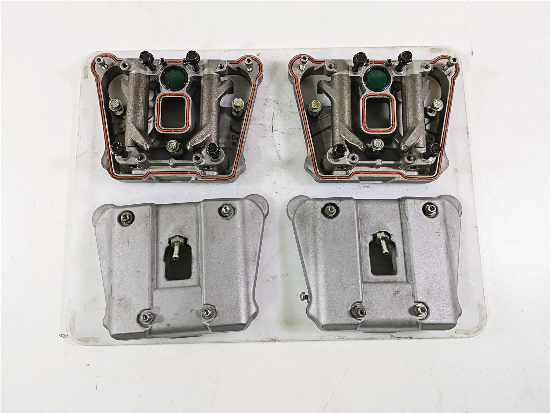 2009 Harley XR1200 Sportster Rocker Box Valve Cover Set 17590-08A 17585-08 - Image 5