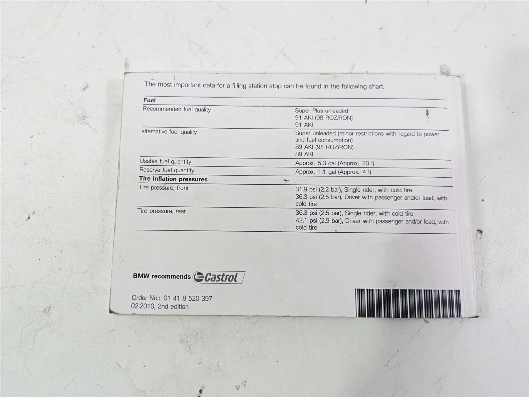 2010 BMW R1200GS K25 Owners Manual Booklet 01418520397 - Image 7