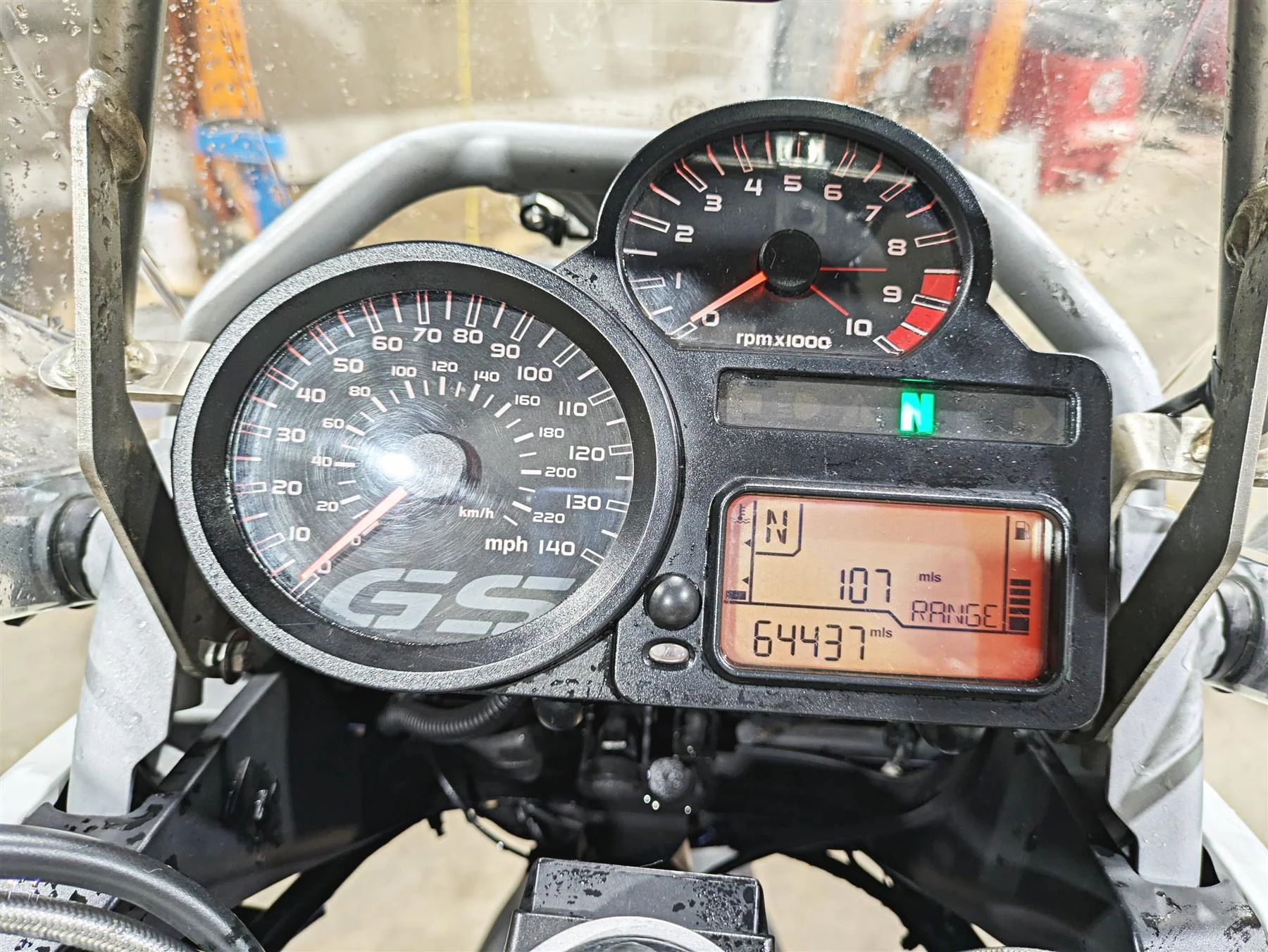 2010 BMW R1200GS K25 Speedometer Gauges Instrument 64K 62117725818 - Image 2