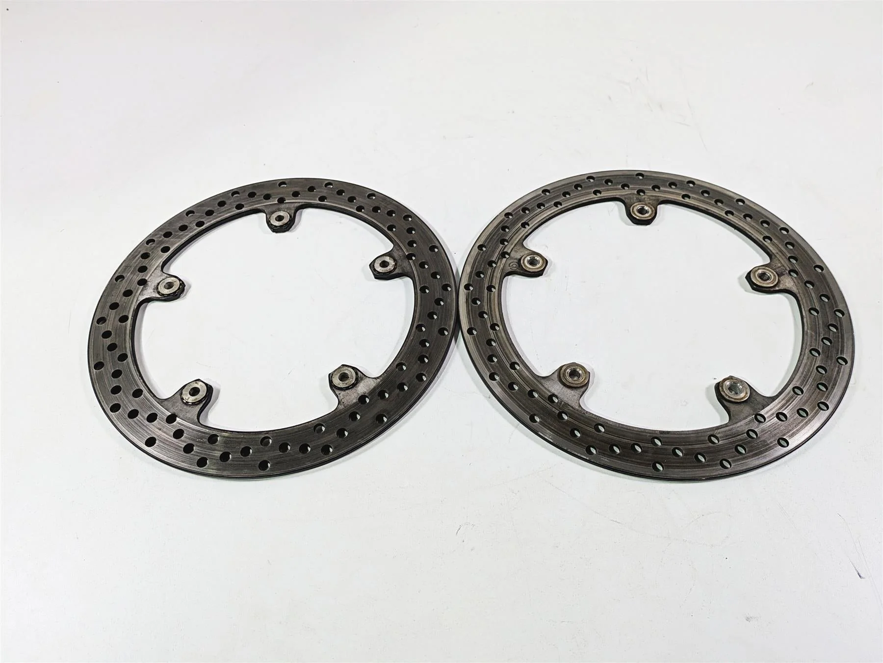 2010 BMW R1200RT K26 Front Brembo Brake Disc Rotor Set 320mm 34117711428 - Image 8