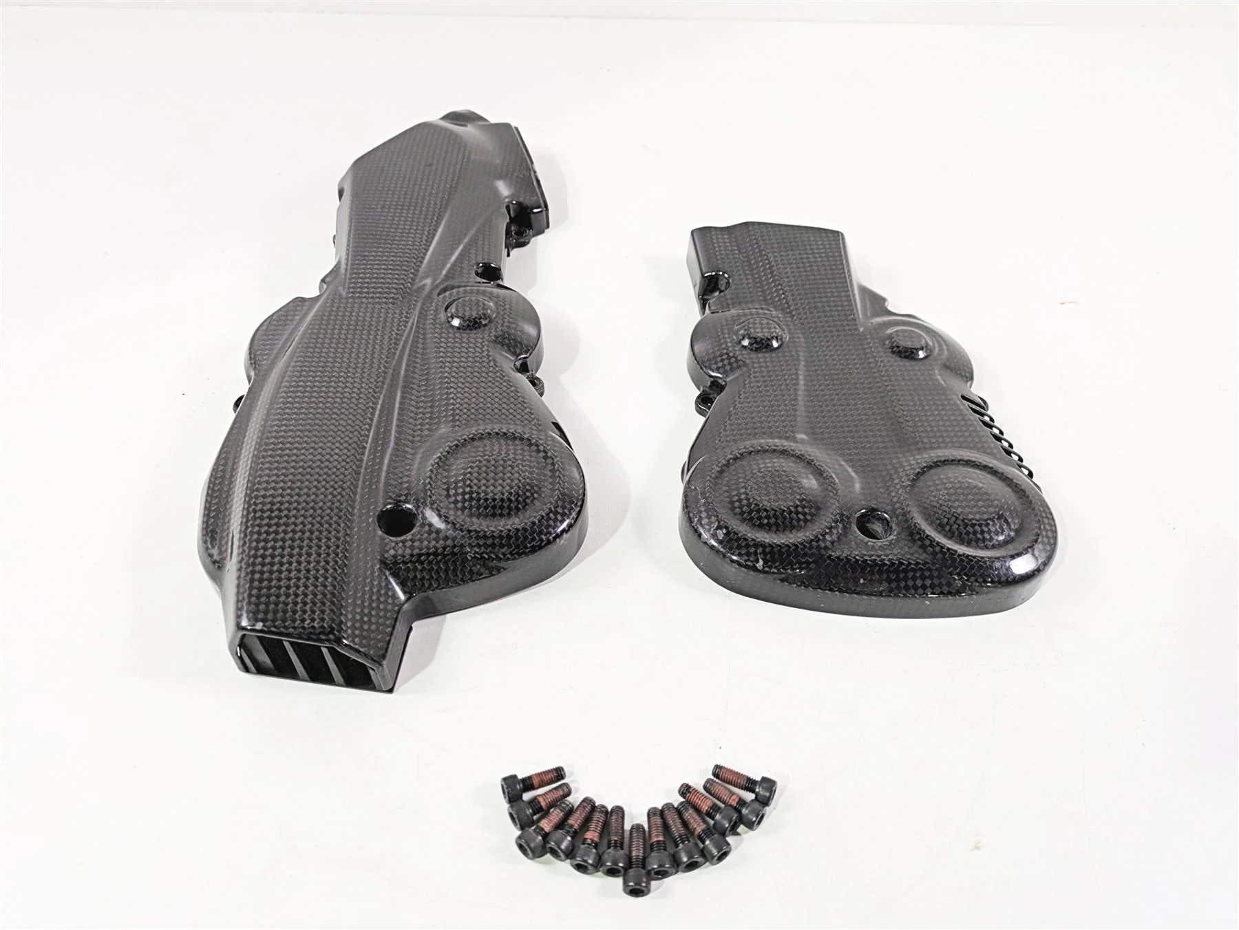 2010 Ducati Streetfighter 1098 S Carbon Fiber Timing Covers 24511091A 24511081A - Image 10