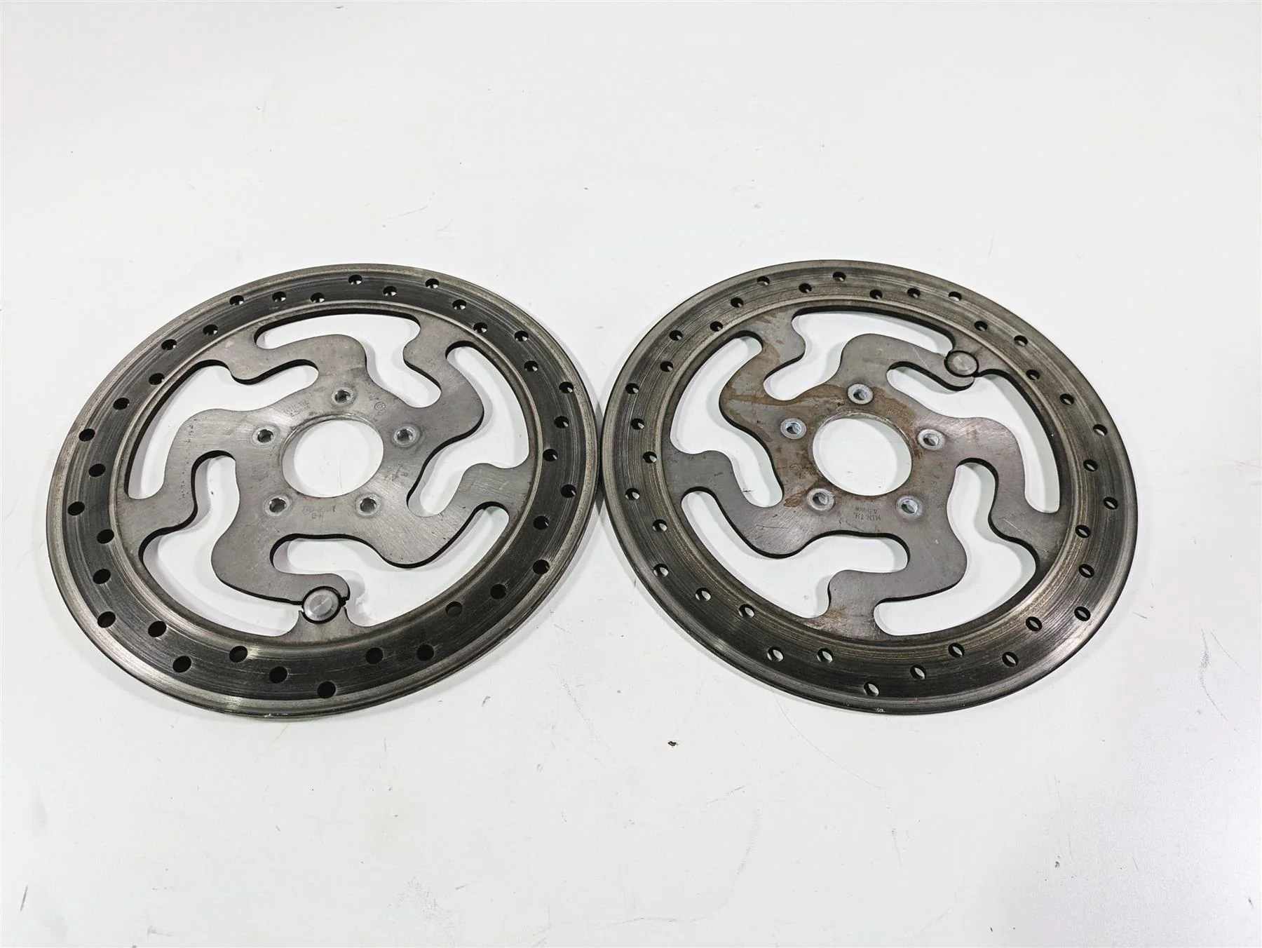 2010 Harley Touring FLHX Street Glide Front Brake Disc Rotor Set 41809-08A - Image 4