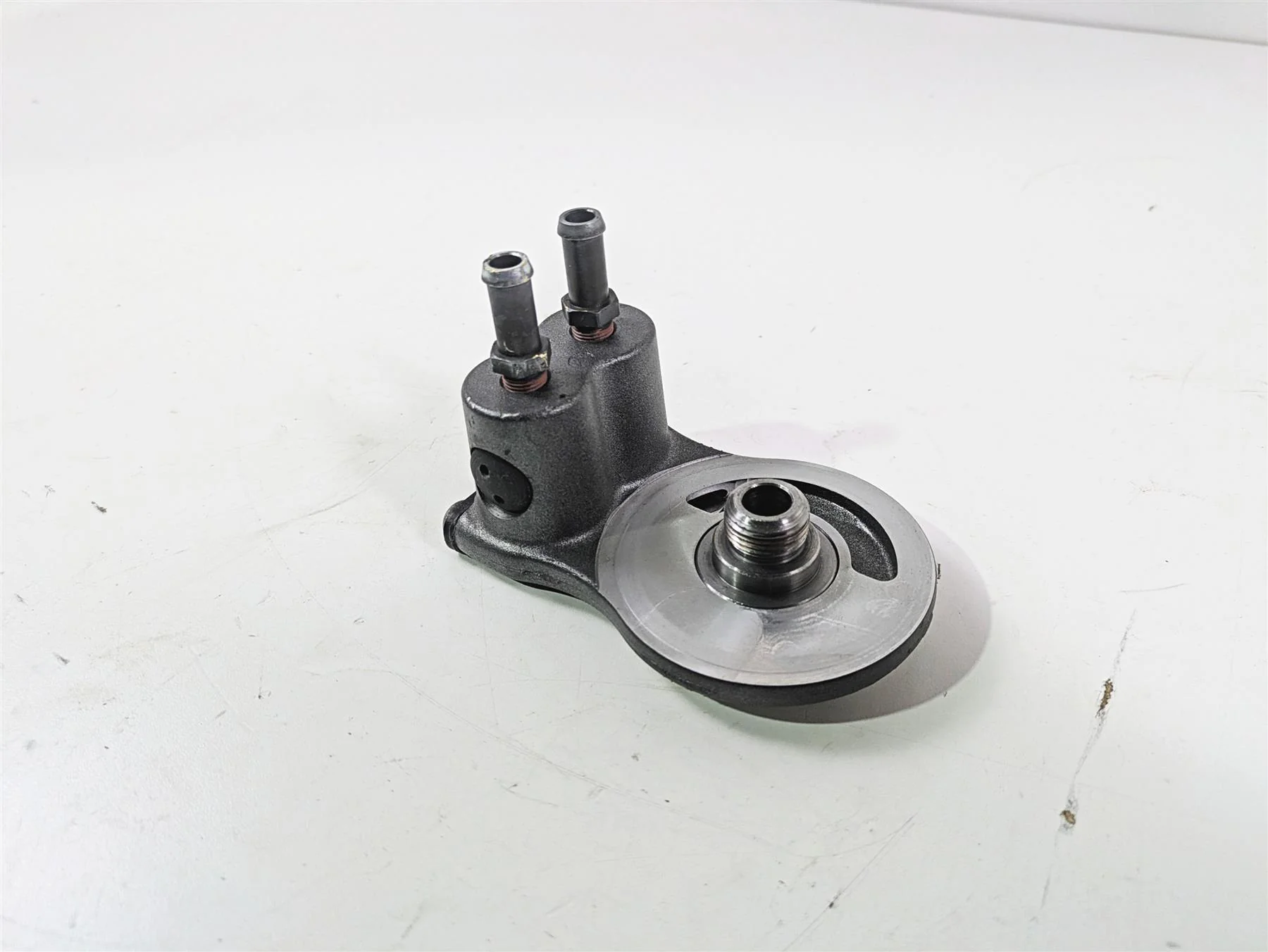 2010 Harley Touring FLHXSE CVO Street Glide Oil Cooler Flange Adapter 63076-09A