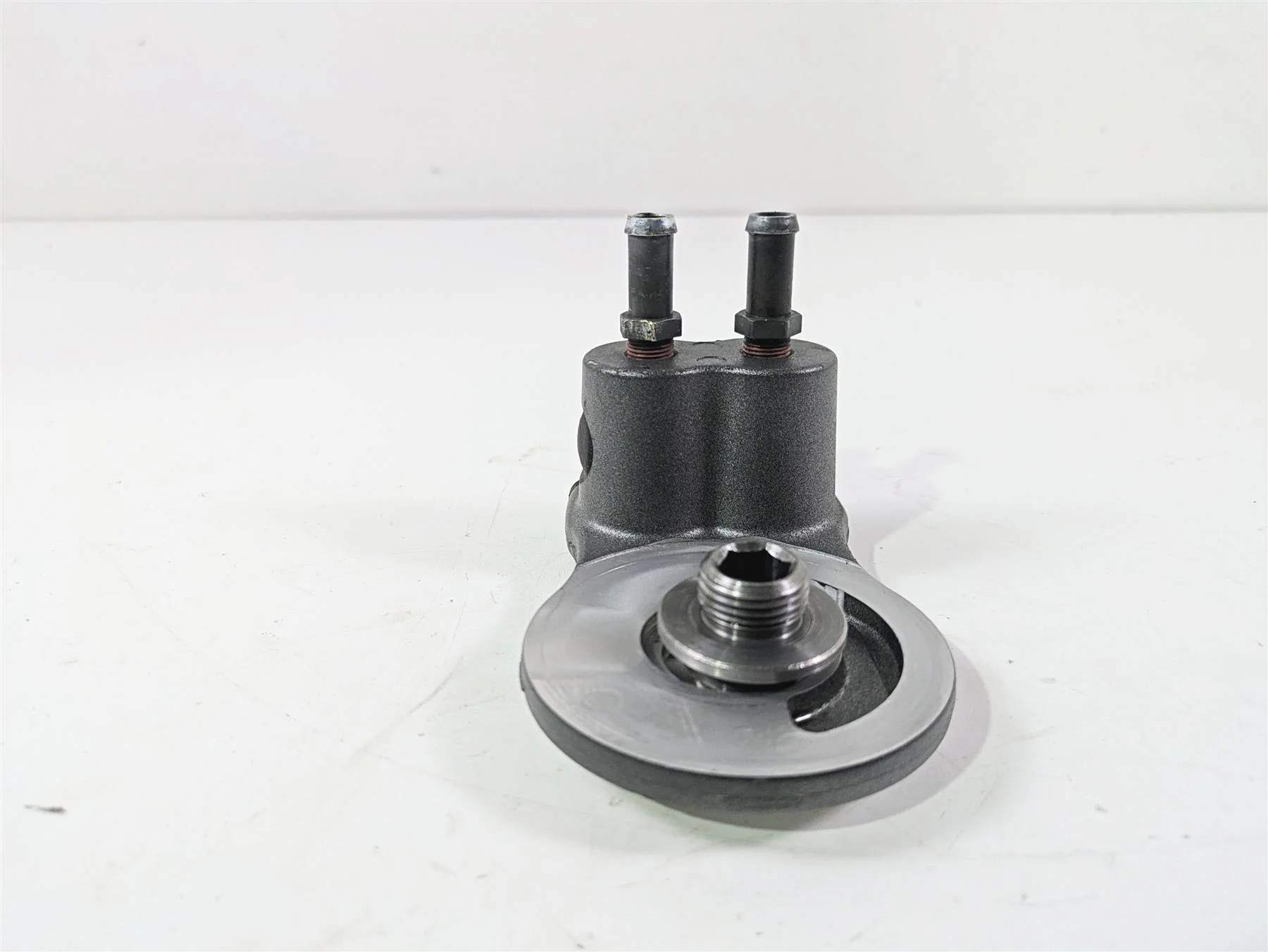 2010 Harley Touring FLHXSE CVO Street Glide Oil Cooler Flange Adapter 63076-09A - Image 4