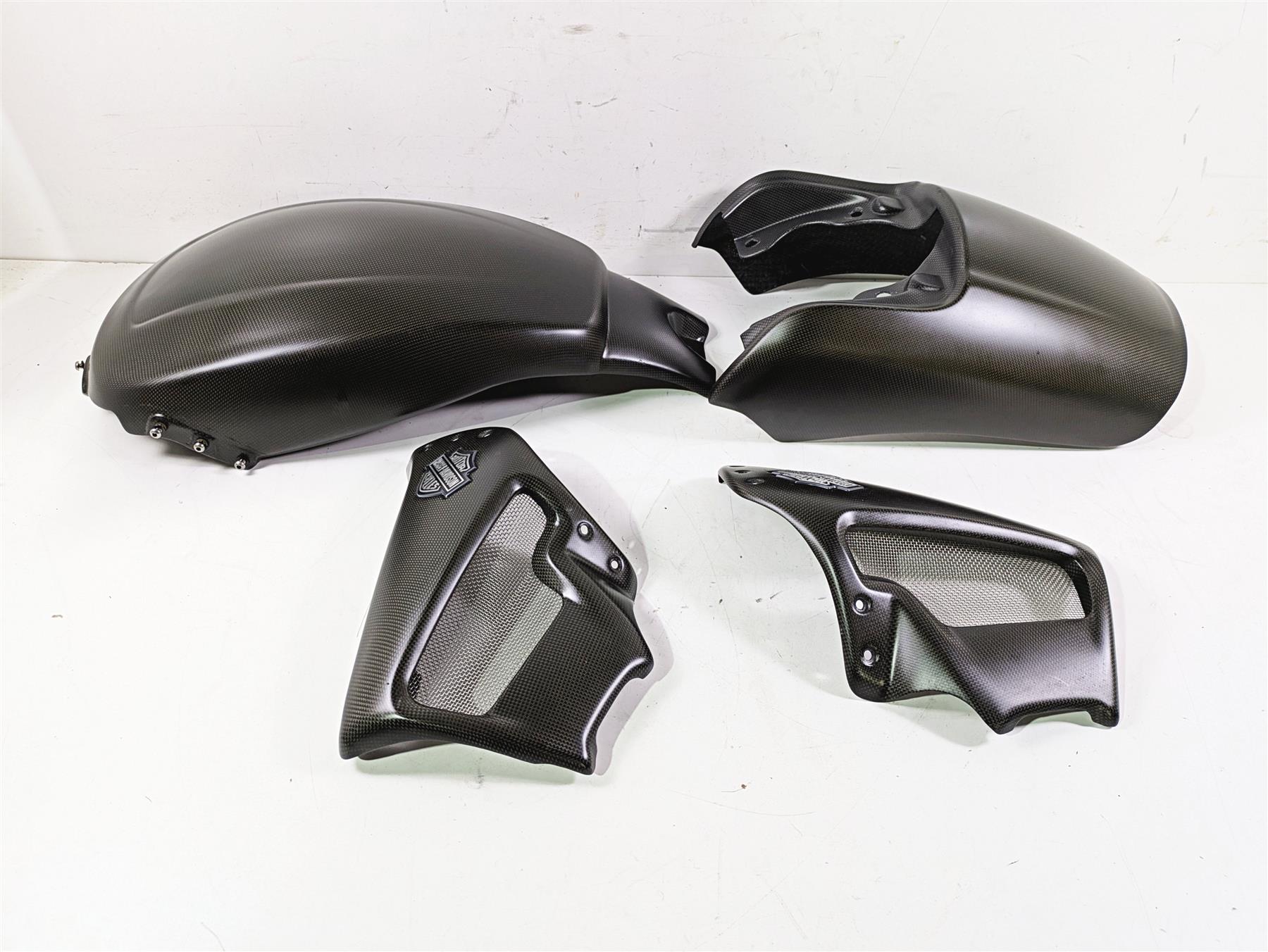 2010 Harley VRSCF Muscle Rod Bestem Carbon Fiber Tank Side Rear Fender Covers - Image 4