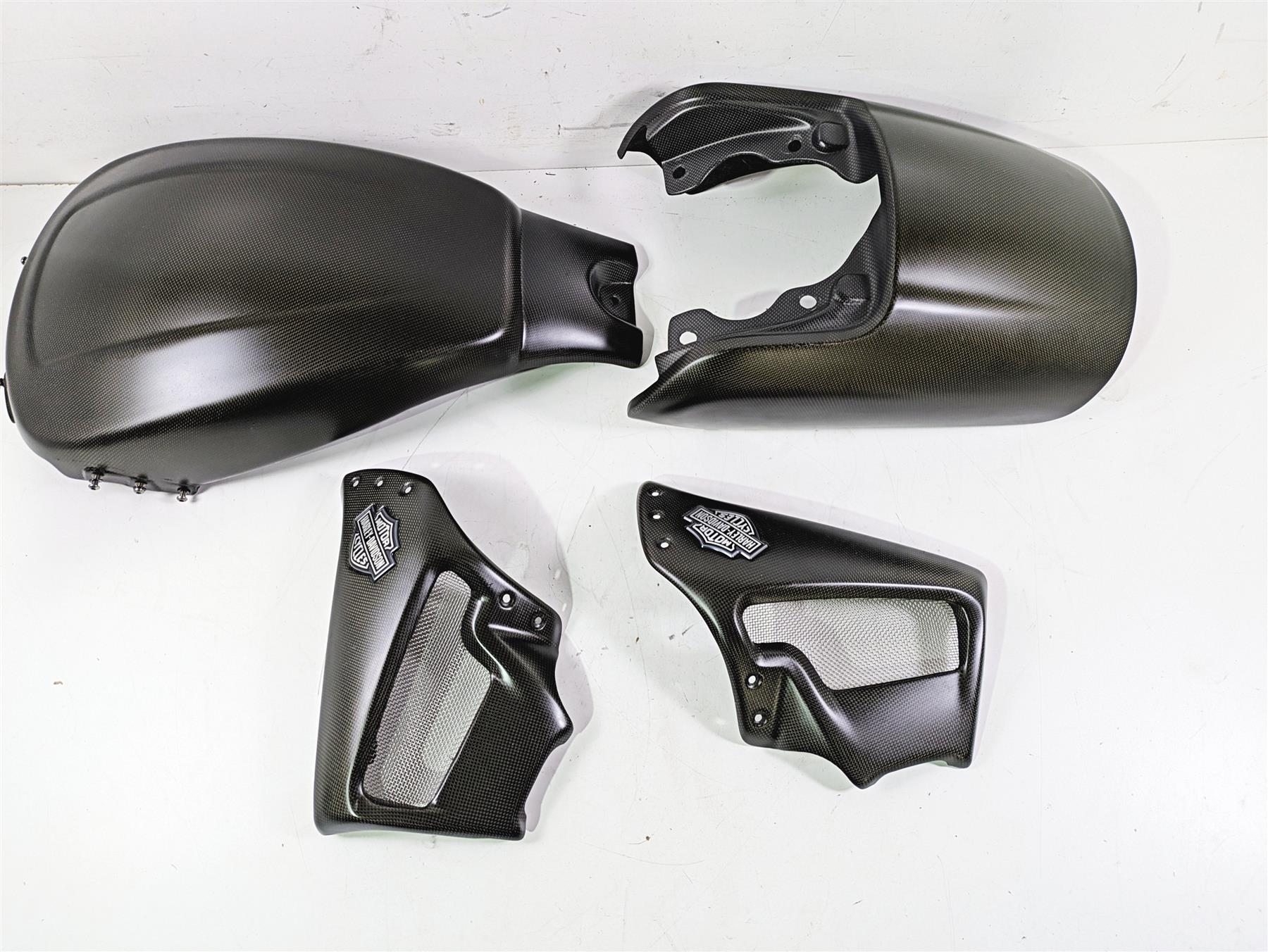 2010 Harley VRSCF Muscle Rod Bestem Carbon Fiber Tank Side Rear Fender Covers - Image 5