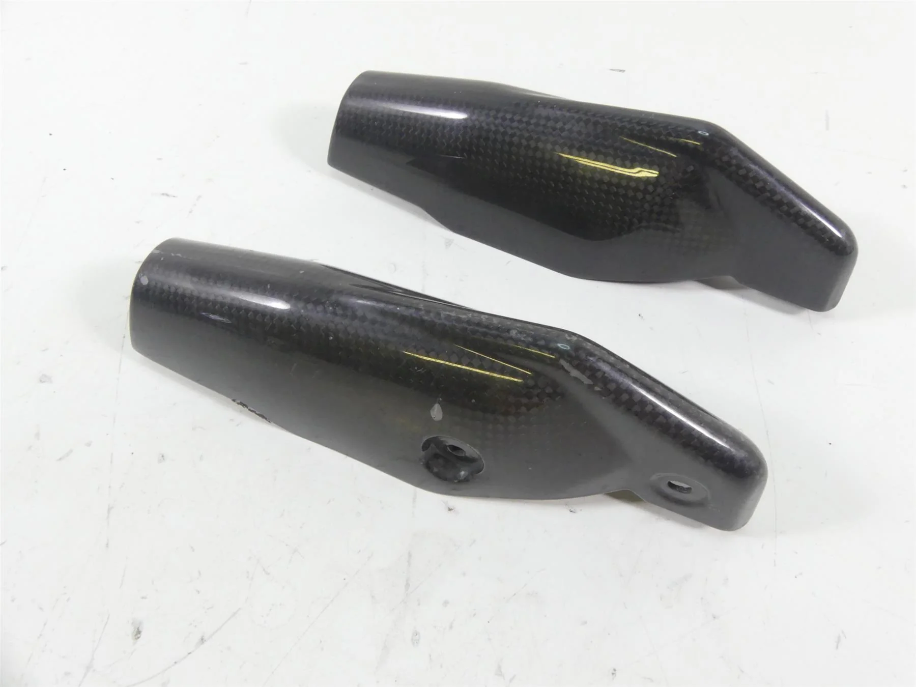 2011 Ducati Hypermotard 1100 SP Front Fork Lower Carbon Fiber Guards 46012801E