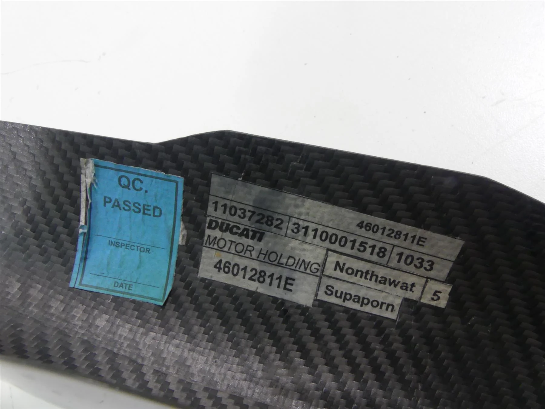 2011 Ducati Hypermotard 1100 SP Front Fork Lower Carbon Fiber Guards 46012801E - Image 6