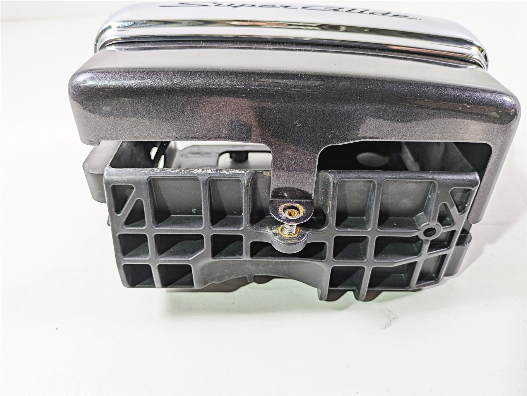 2011 Harley FXDC Dyna Super Glide Right Battery Tray Stay & Cover 70379-06A - Image 6