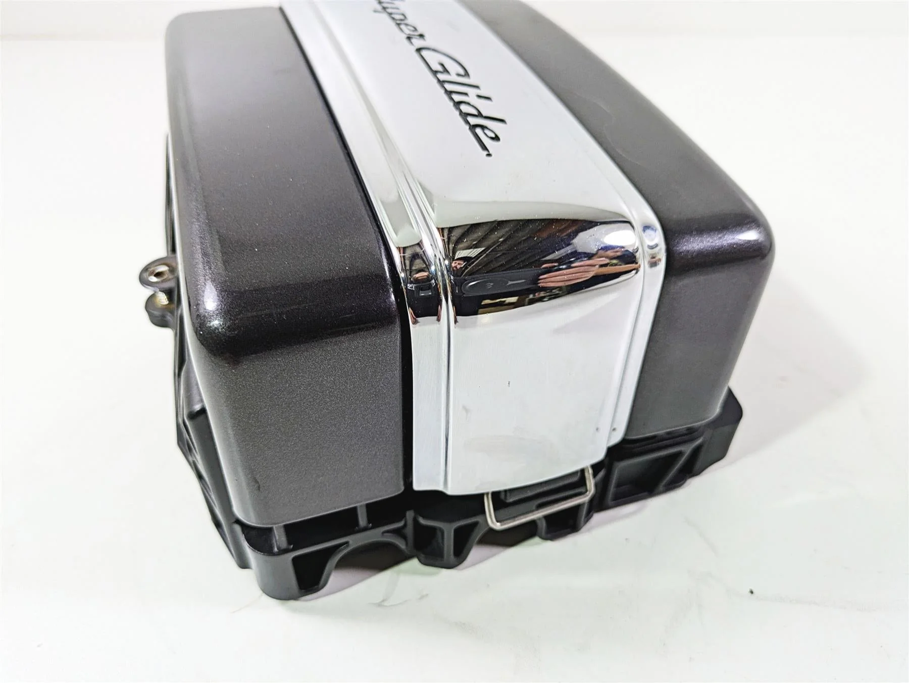 2011 Harley FXDC Dyna Super Glide Right Battery Tray Stay & Cover 70379-06A - Image 7