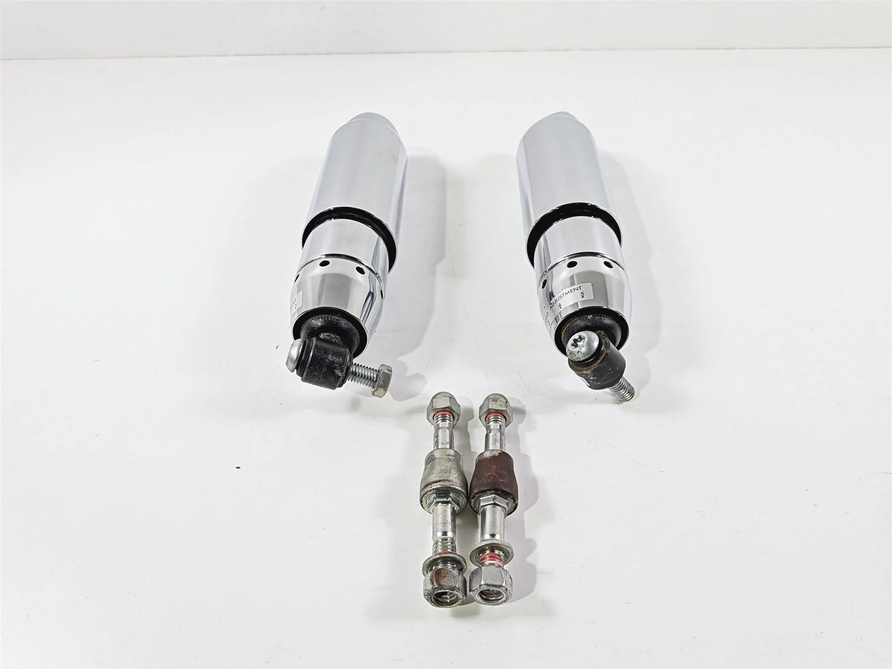 2011 Harley FXDF Dyna Fat Bob Rear Chrome Shock Damper Set  13.5" 54537-08A - Image 2