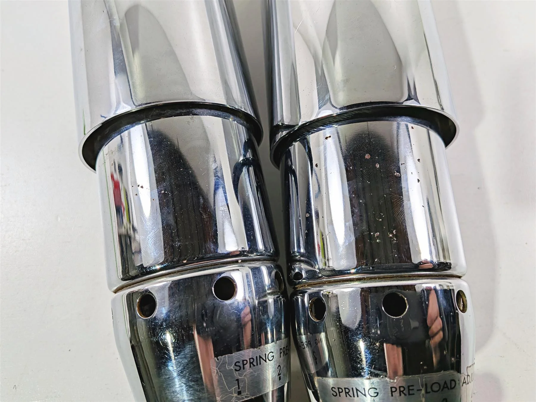2011 Harley FXDF Dyna Fat Bob Rear Chrome Shock Damper Set  13.5" 54537-08A - Image 9
