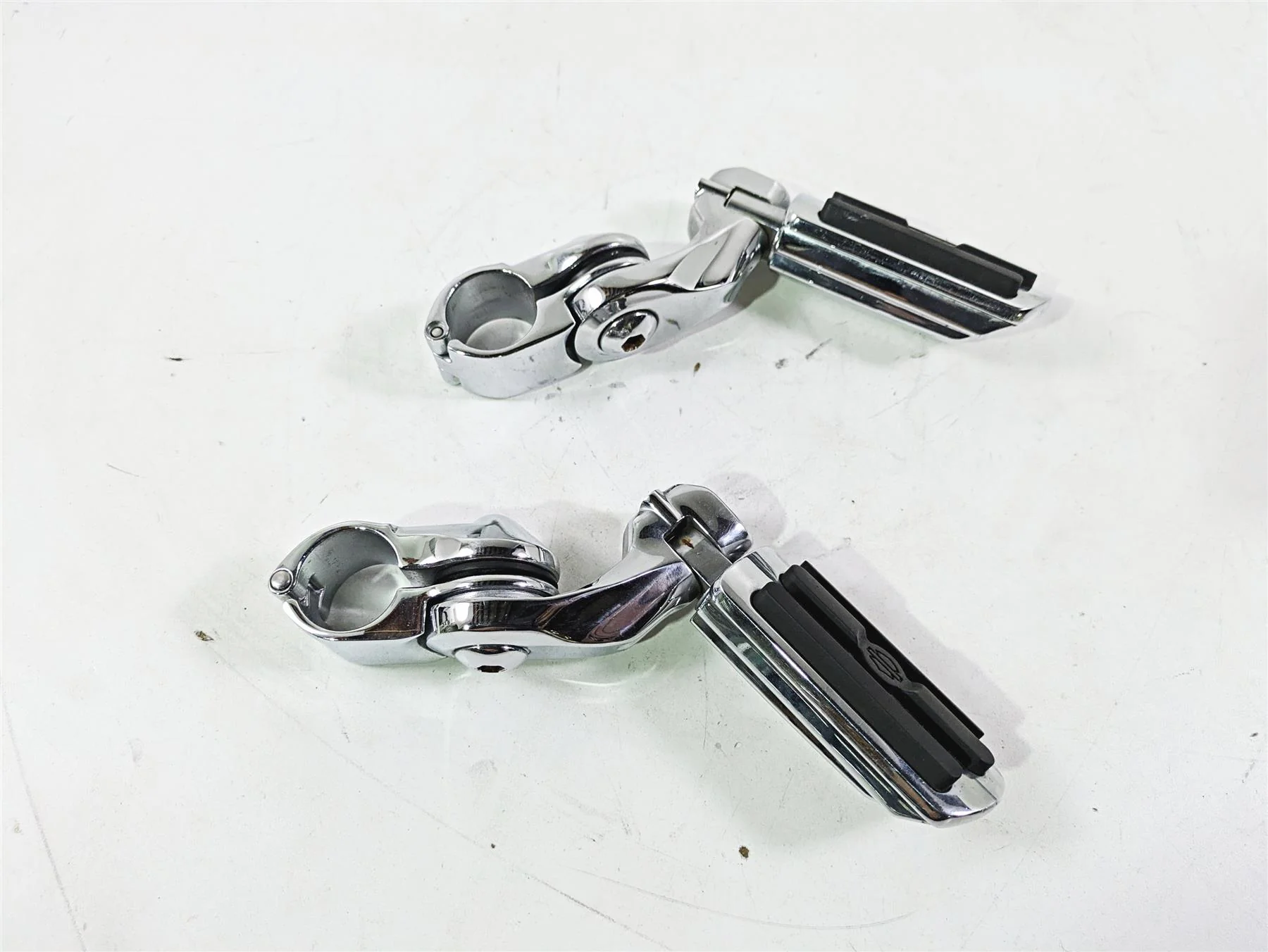 2011 Harley Touring FLHTCUSE CVO E-Glide Chrome Highway Foot Peg Rest Set - Image 2
