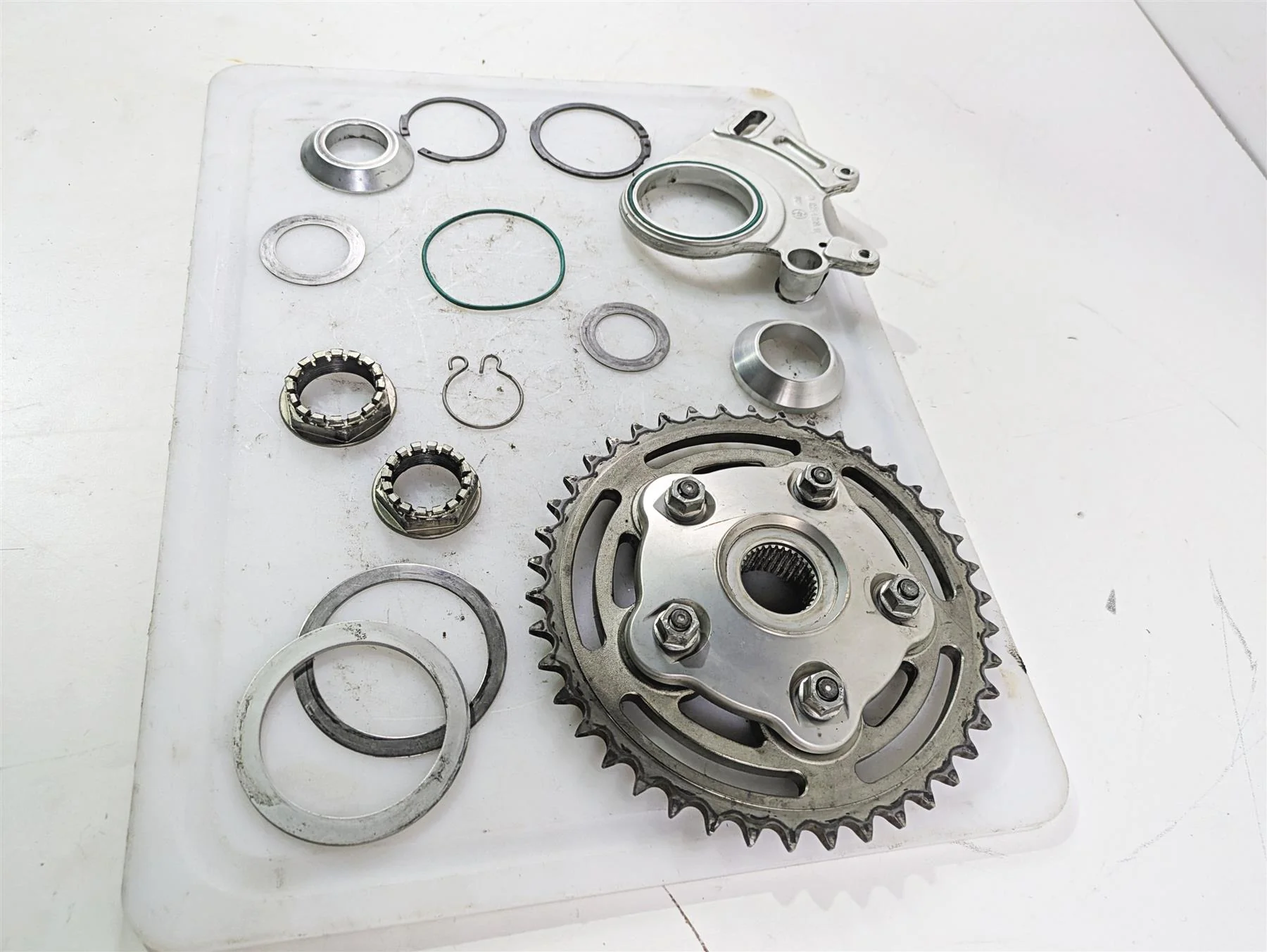 2012 Ducati Streetfighter 848 Rear Sprocket Brake Mount & Axle Parts Set 82510381A - Image 12