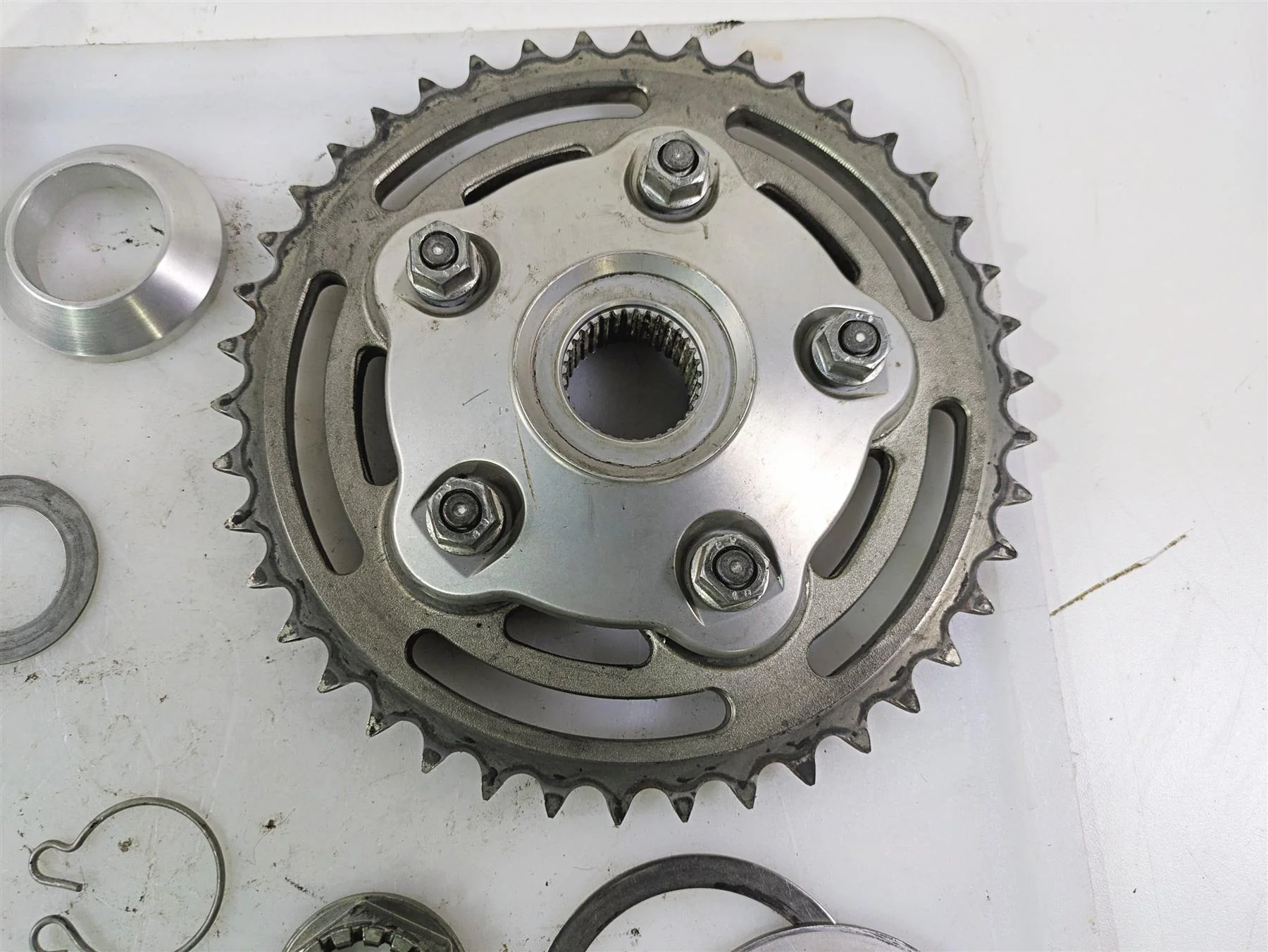 2012 Ducati Streetfighter 848 Rear Sprocket Brake Mount & Axle Parts Set 82510381A - Image 2