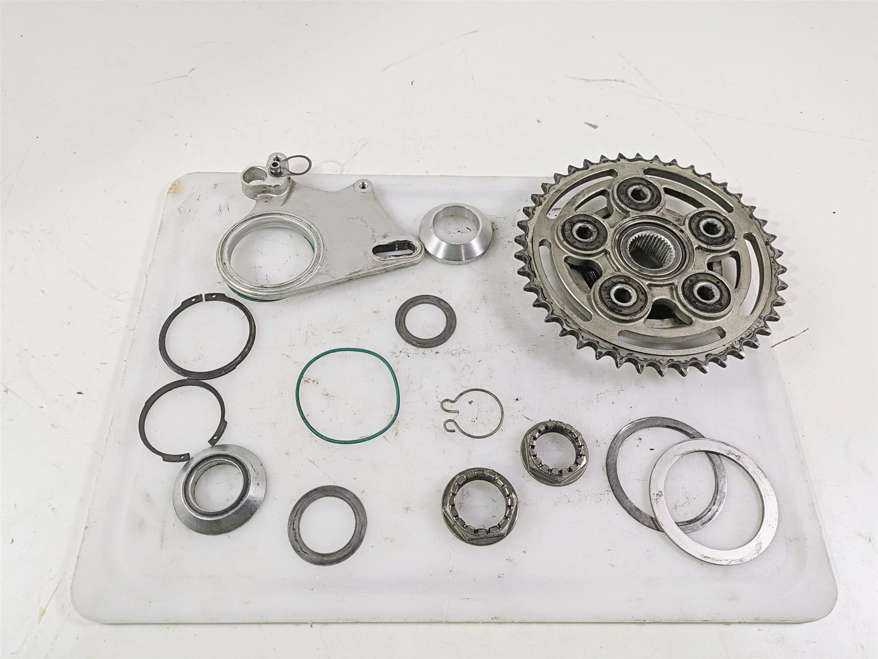 2012 Ducati Streetfighter 848 Rear Sprocket Brake Mount & Axle Parts Set 82510381A - Image 8