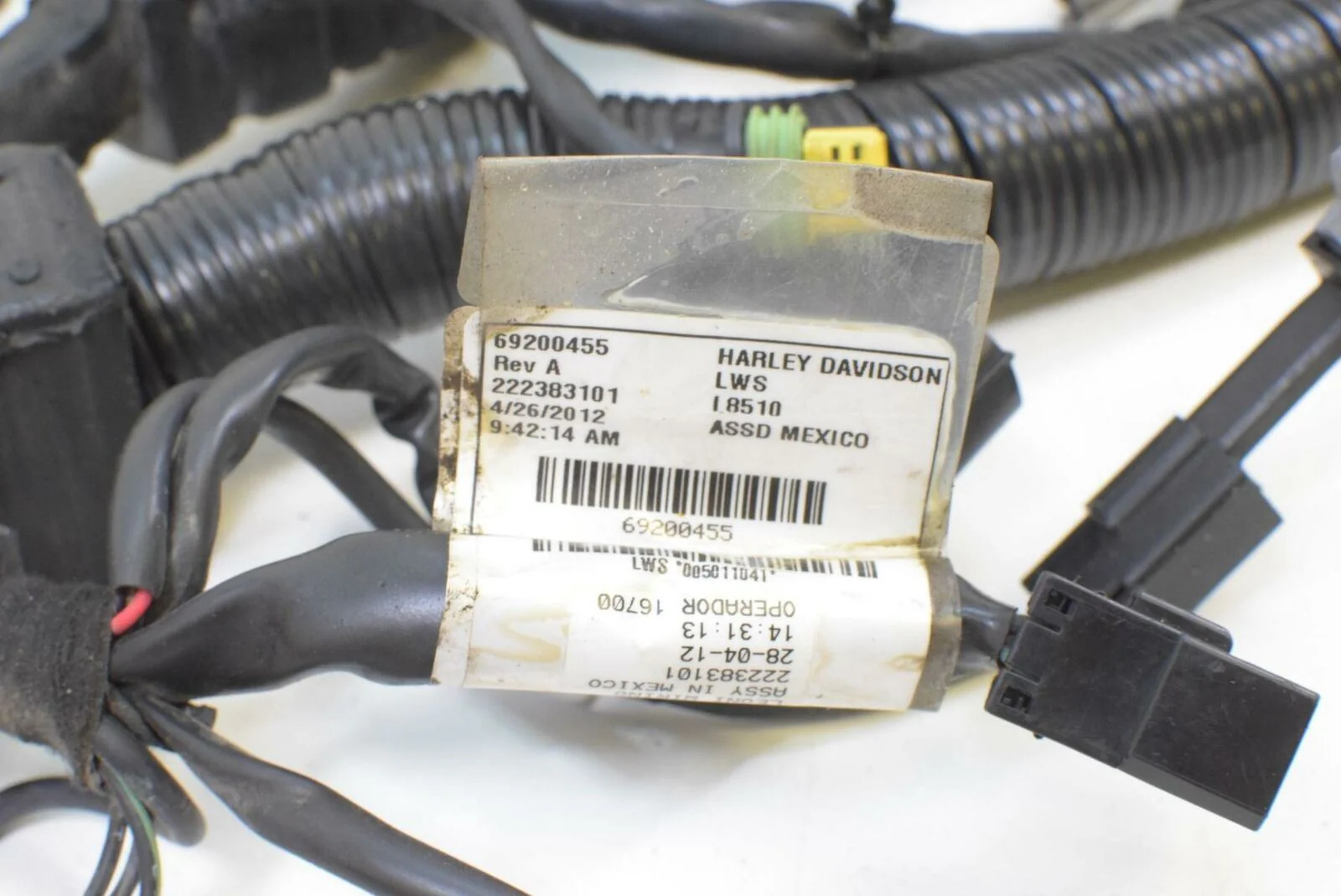 2012 Harley FXDC Dyna Super Glide Non ABS Main Wiring Harness Loom 71072-12A - Image 11