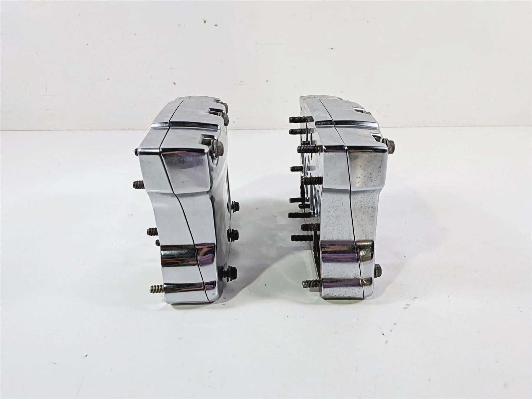 2012 Harley Softail FLSTF Fat Boy Chrome Rocker Box & Valve Cover Set 17543-99A - Image 9