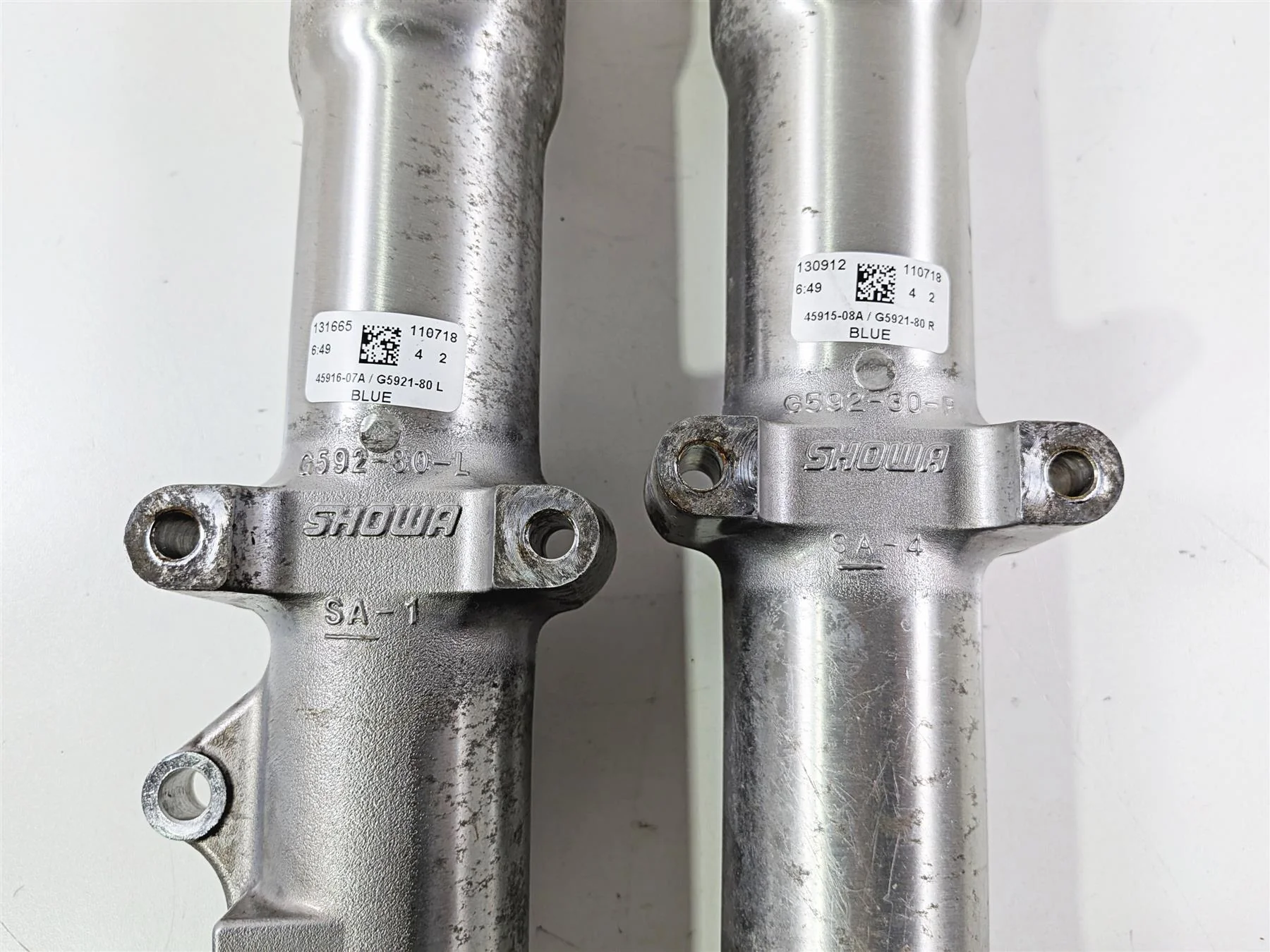 2012 Harley Softail FLSTF Fat Boy Front Fork Leg Set Straight 45915-08A 45916-07 - Image 10