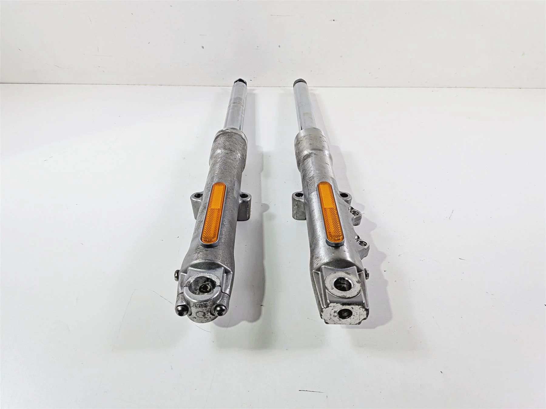 2012 Harley Softail FLSTF Fat Boy Front Fork Leg Set Straight 45915-08A 45916-07 - Image 4