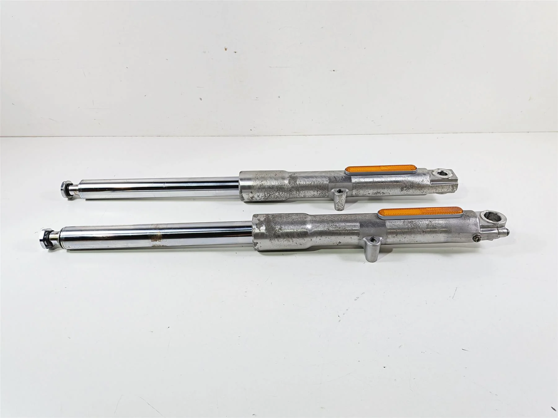 2012 Harley Softail FLSTF Fat Boy Front Fork Leg Set Straight 45915-08A 45916-07 - Image 5