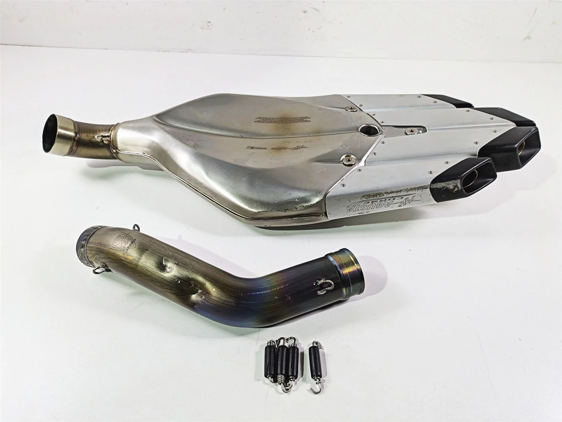 2012 Mv Agusta F4 RR Corse Inox Pipes RG4 Exhaust Muffler B3680 RRSC015