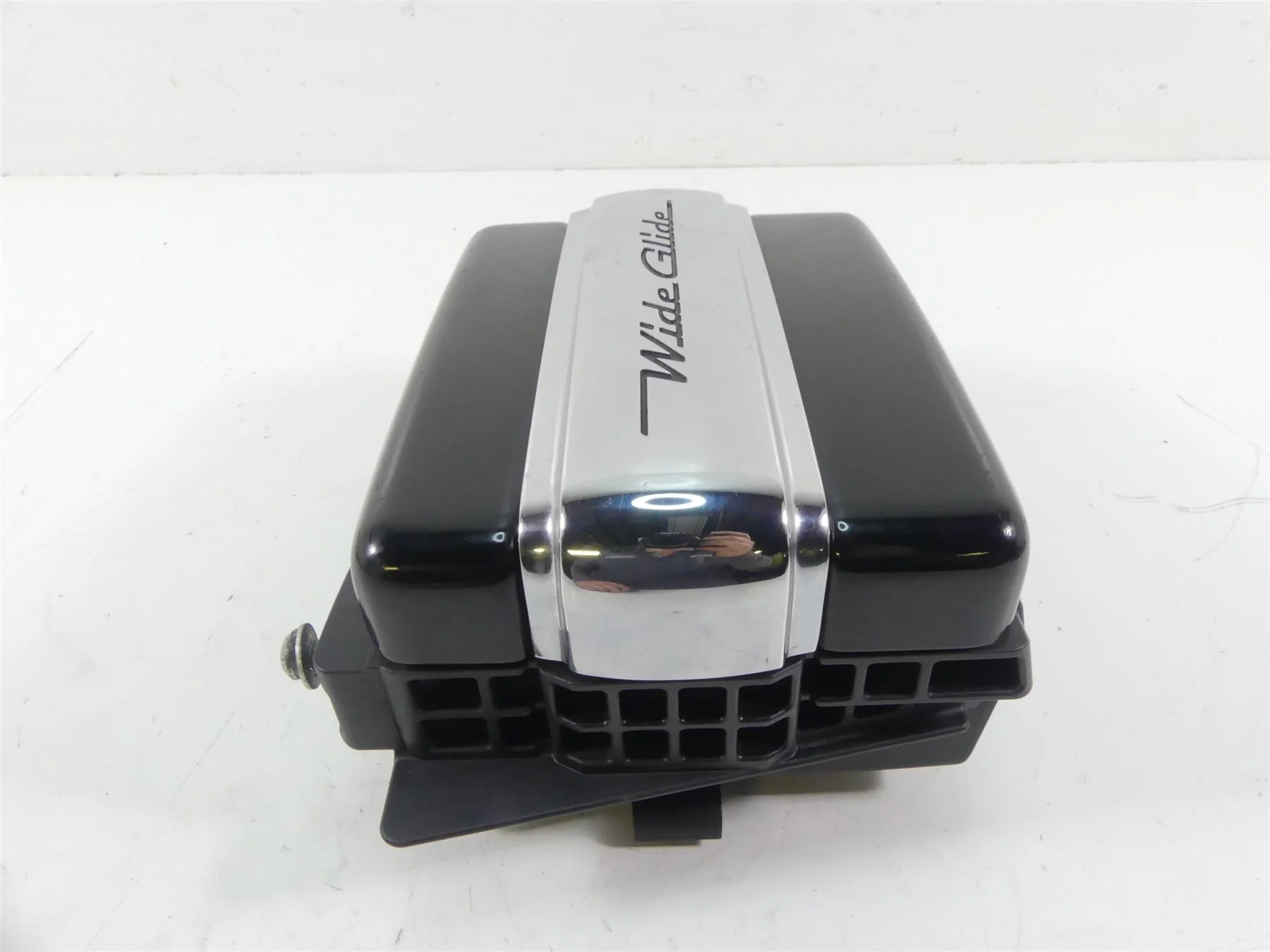 2013 Harley FXDWG Dyna Wide Glide Right Battery Tray & Chrome Cover 66366-06 - Image 8