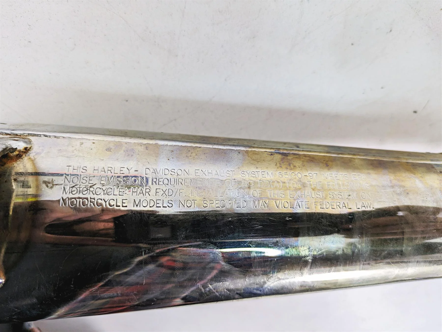 Harley Davison Softail Oem 2 into 1 Exhaust Pipe System Kit -NO O2 Ports 65120-97 - Image 2