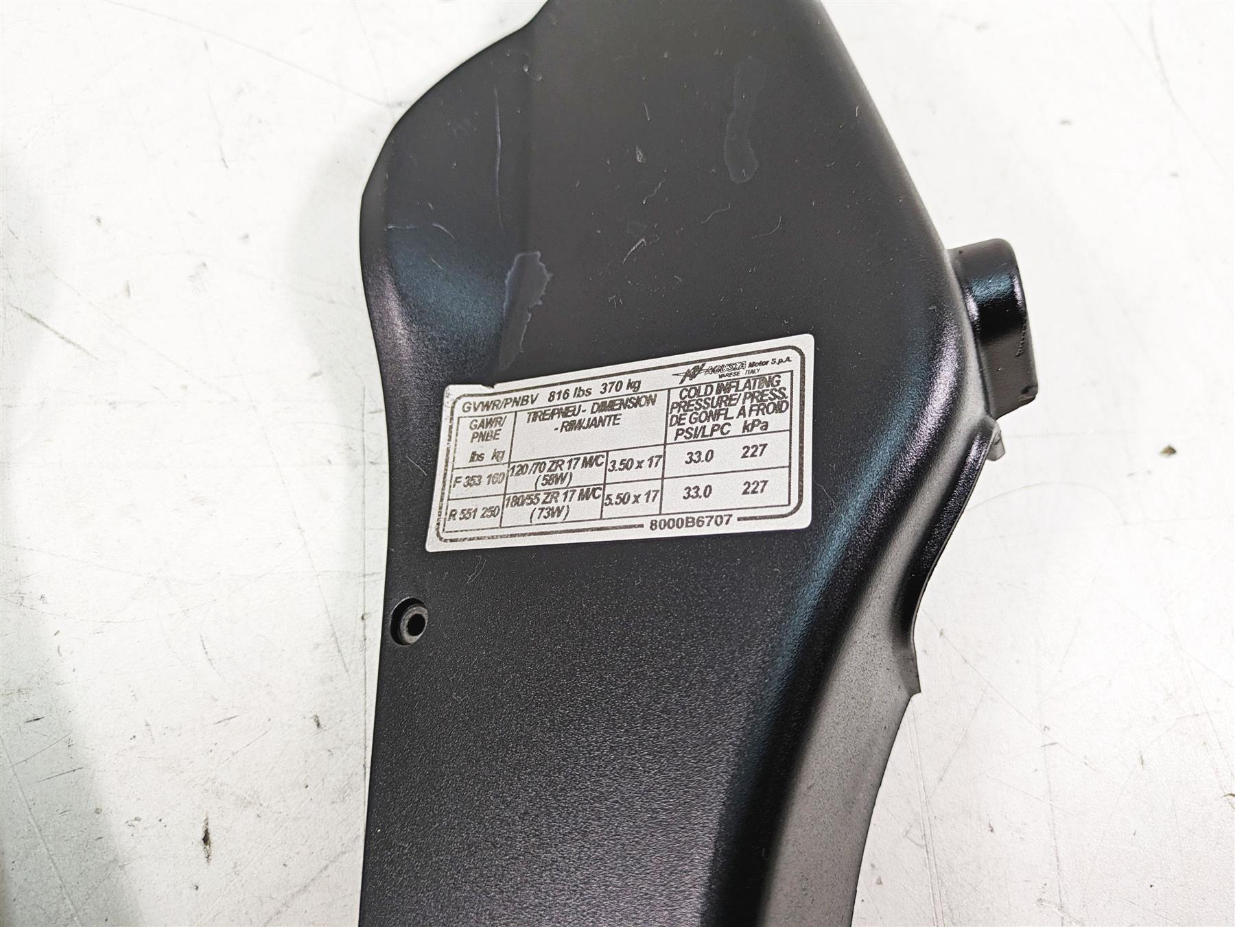 2013 MV Agusta F3 675 ERA Air Inlet Duct Cover Fairing Set 8000B5467 8000B5466 - Image 7