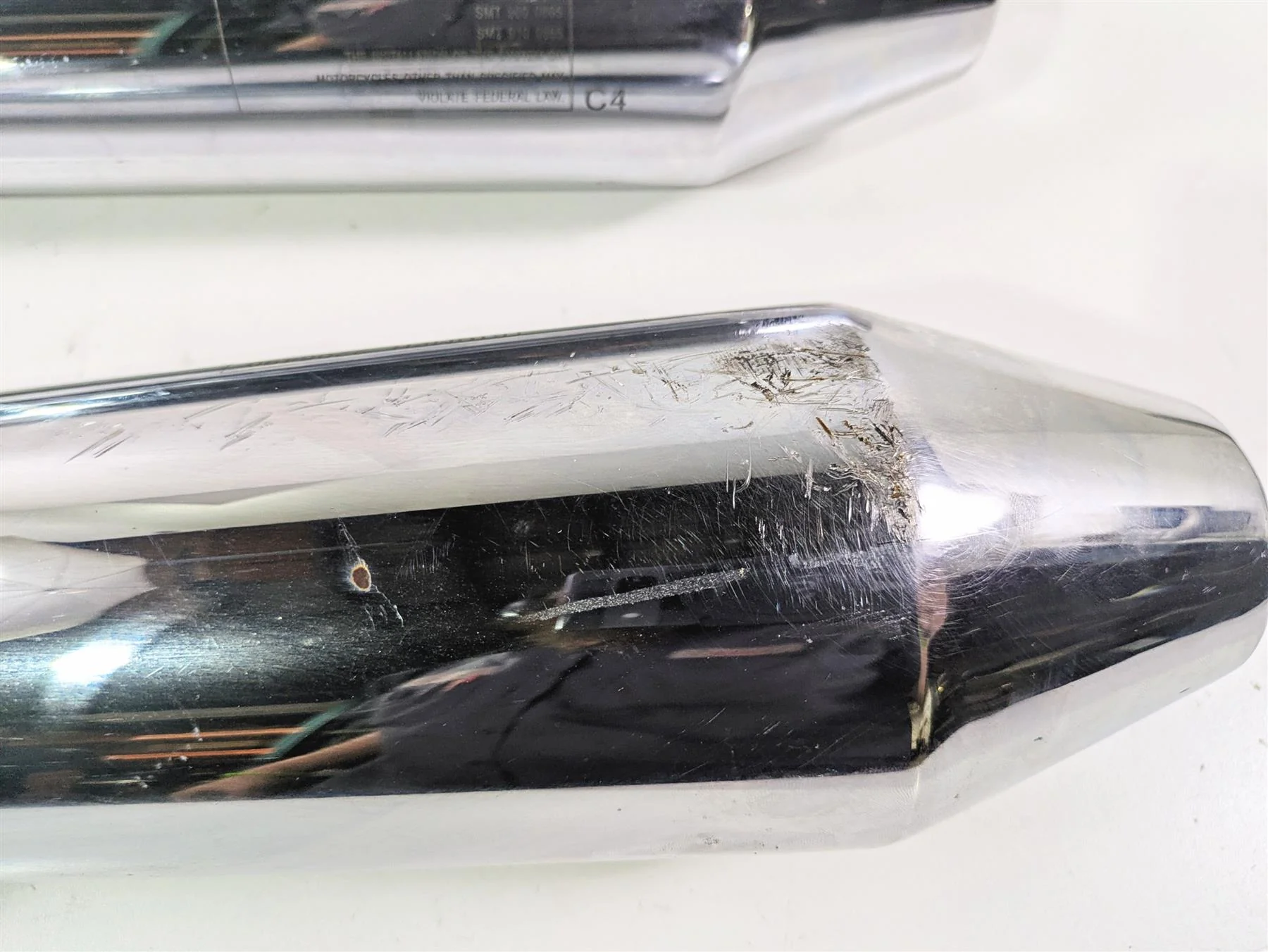 2013 Triumph Bonneville Stock Exhaust Pipe Muffler Set T2206490 T2206485 - Image 8