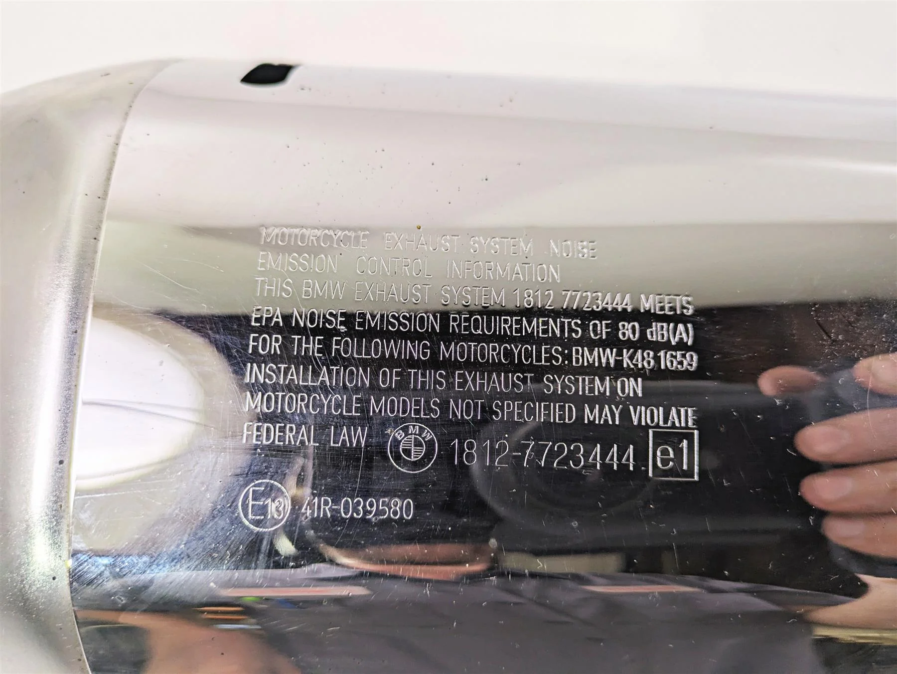 2014 BMW K1600 GTL  K48 Left Exhaust Pipe Muffler Silencer Chrome 18127723444 - Image 11