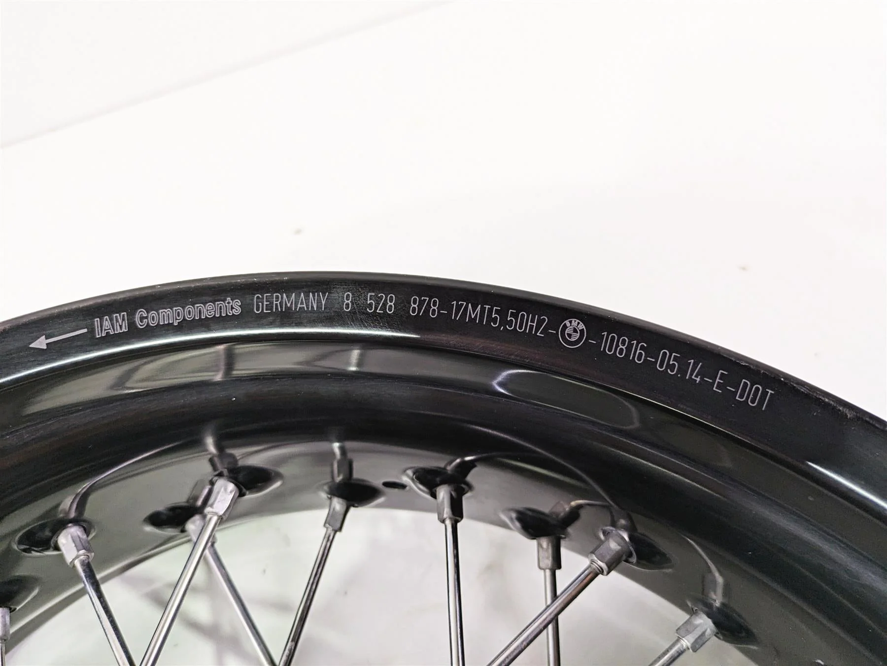 2014 BMW R nine T R9T K21 Rear Wheel Rim Black Spoke 17x5.5 -Ding 36318544696 - Image 9