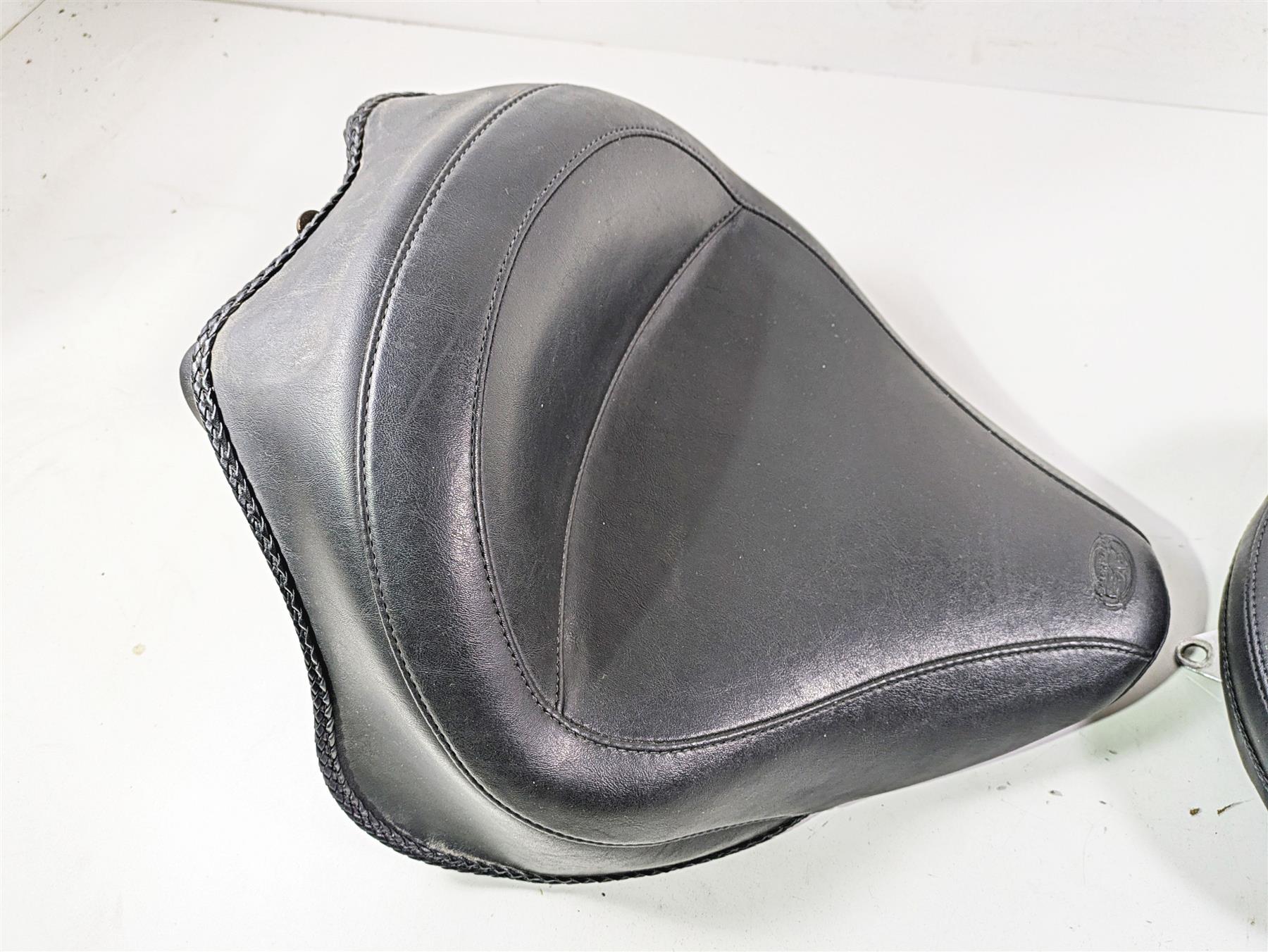 2014 Harley FLS Softail Slim Mustang Front Rear Wide Touring Seat Set 76752 - Image 7