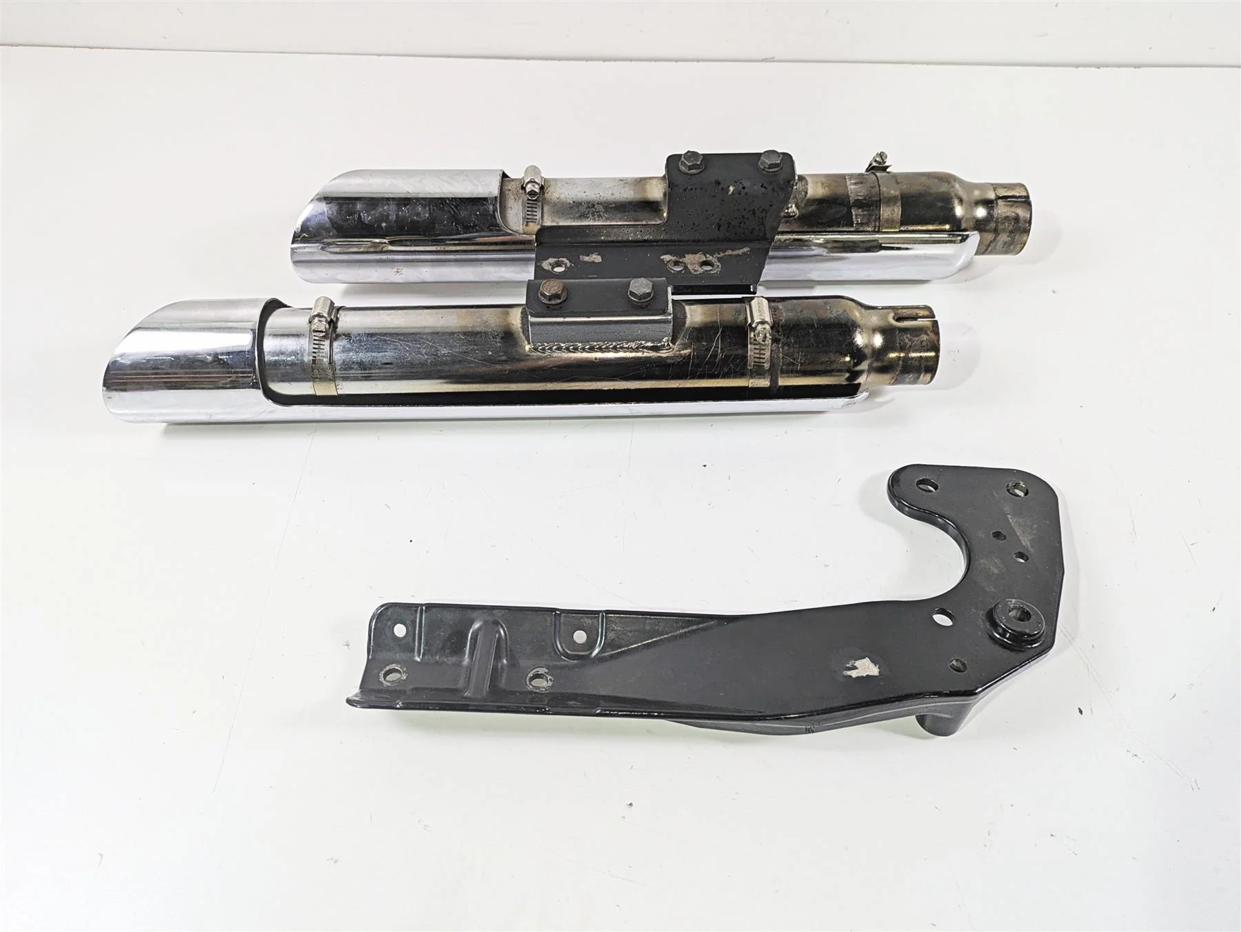 2014 Harley FLS Softail Slim Vance Hines Twin Slash 3" Slip On Muffler READ 16341 - Image 2