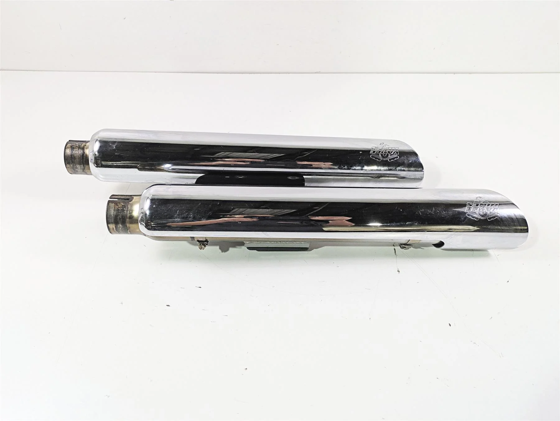 2014 Harley FLS Softail Slim Vance Hines Twin Slash 3" Slip On Muffler READ 16341 - Image 6