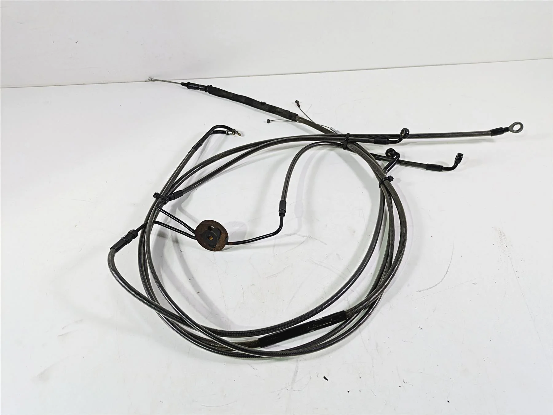 2014 Harley FXDL Dyna Low Rider Aftermarket Long Clutch Cable & Brake Line Set - Image 7