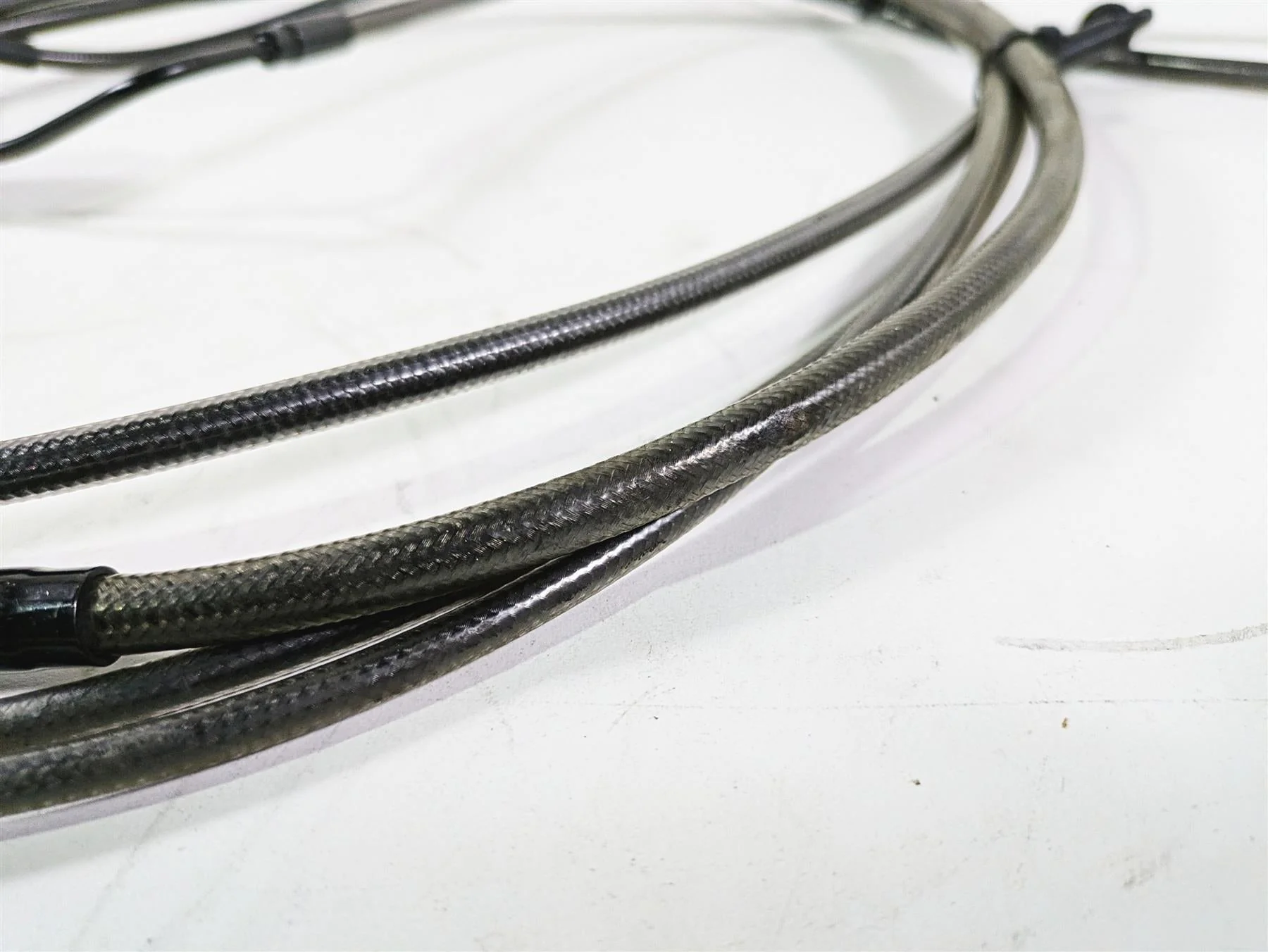 2014 Harley FXDL Dyna Low Rider Aftermarket Long Clutch Cable & Brake Line Set - Image 9