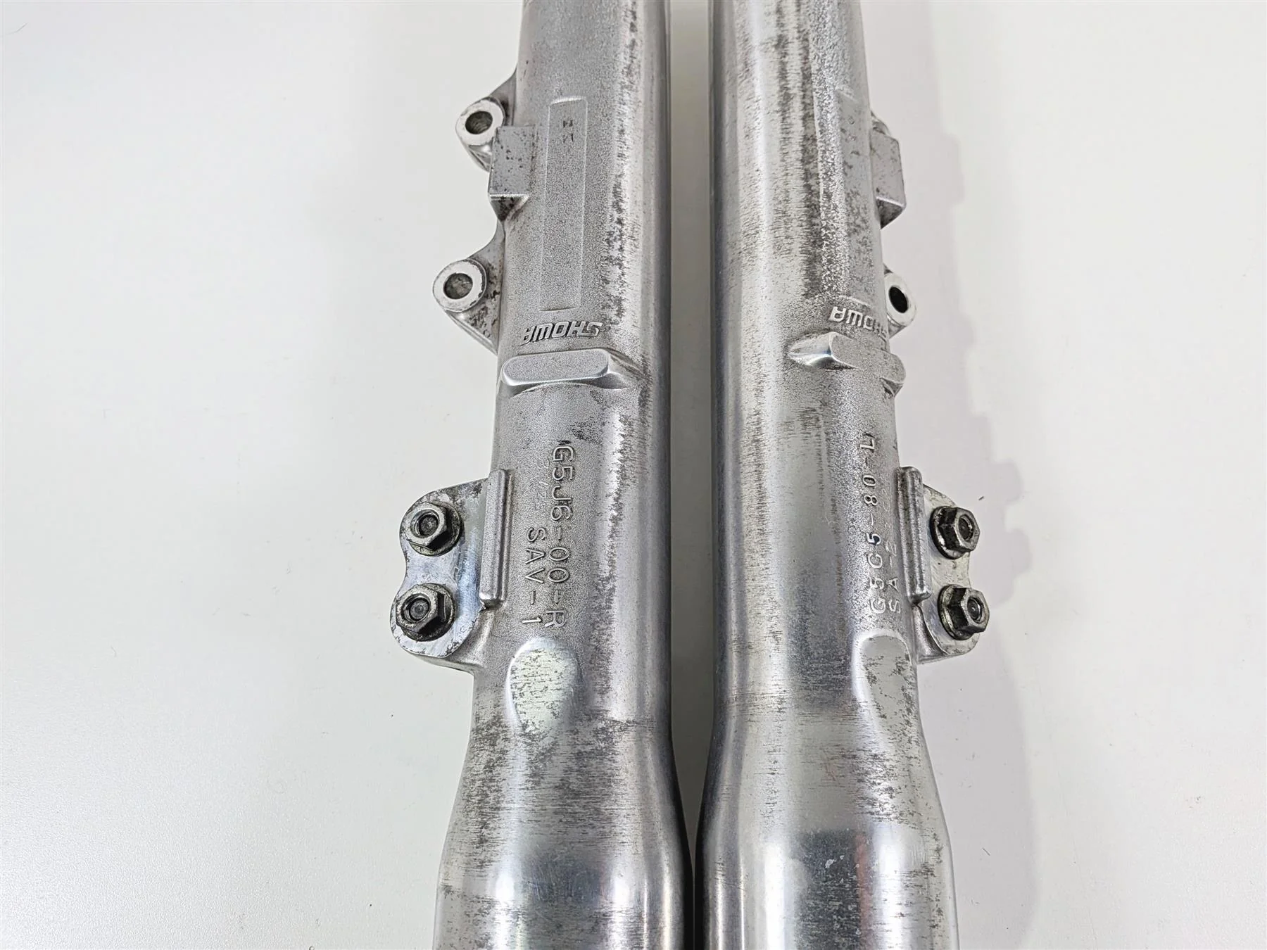 2014 Harley FXDL Dyna Low Rider Dual Brake Front Fork Leg Set 49mm Read 45400052 - Image 8