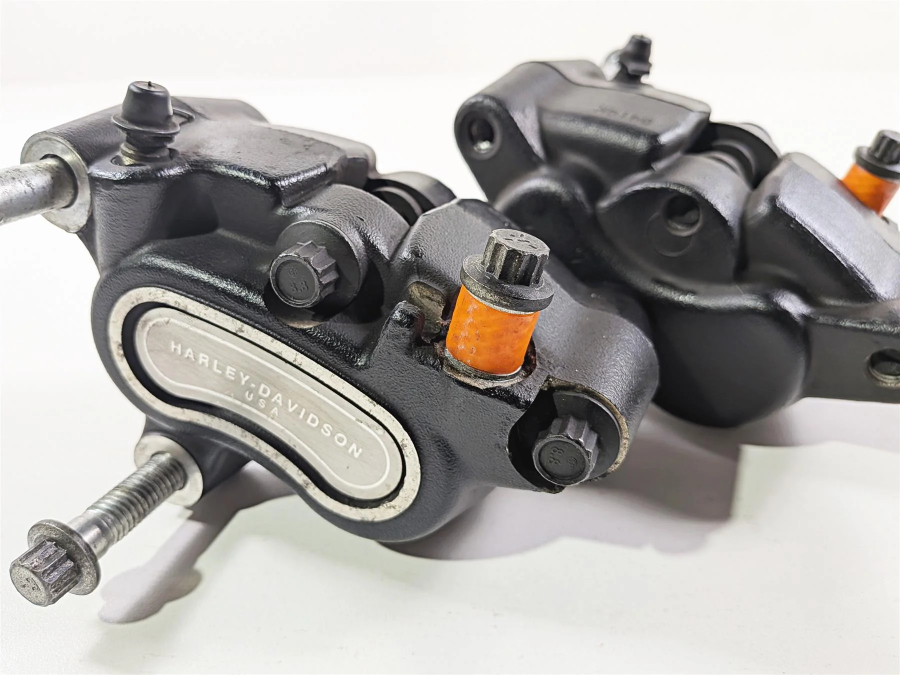 2014 Harley FXDL Dyna Low Rider Front Brake Caliper Set 41300001 41300002 - Image 11