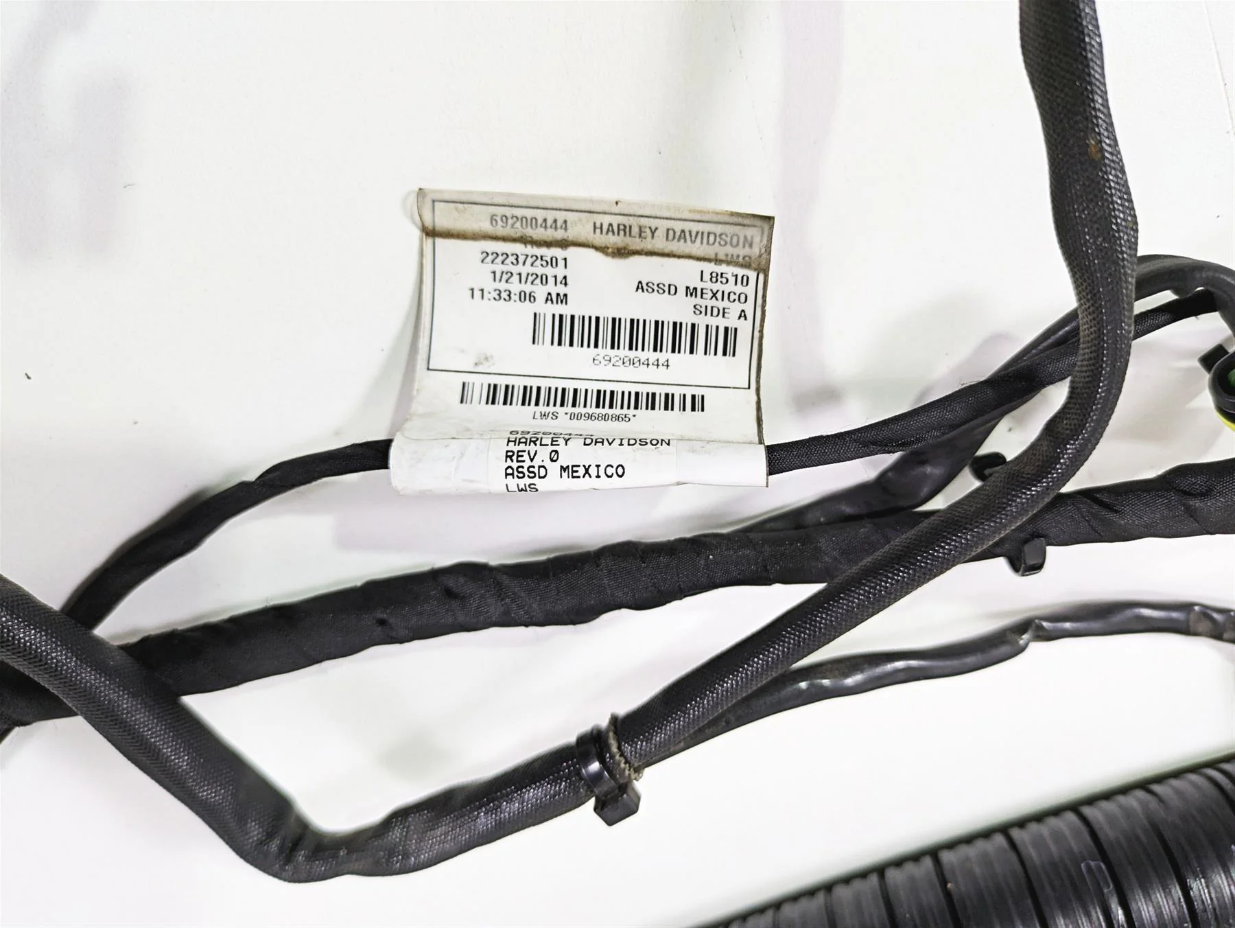 2014 Harley FXDL Dyna Low Rider Main Main Wiring Harness Loom - No Abs 71072-12A - Image 2