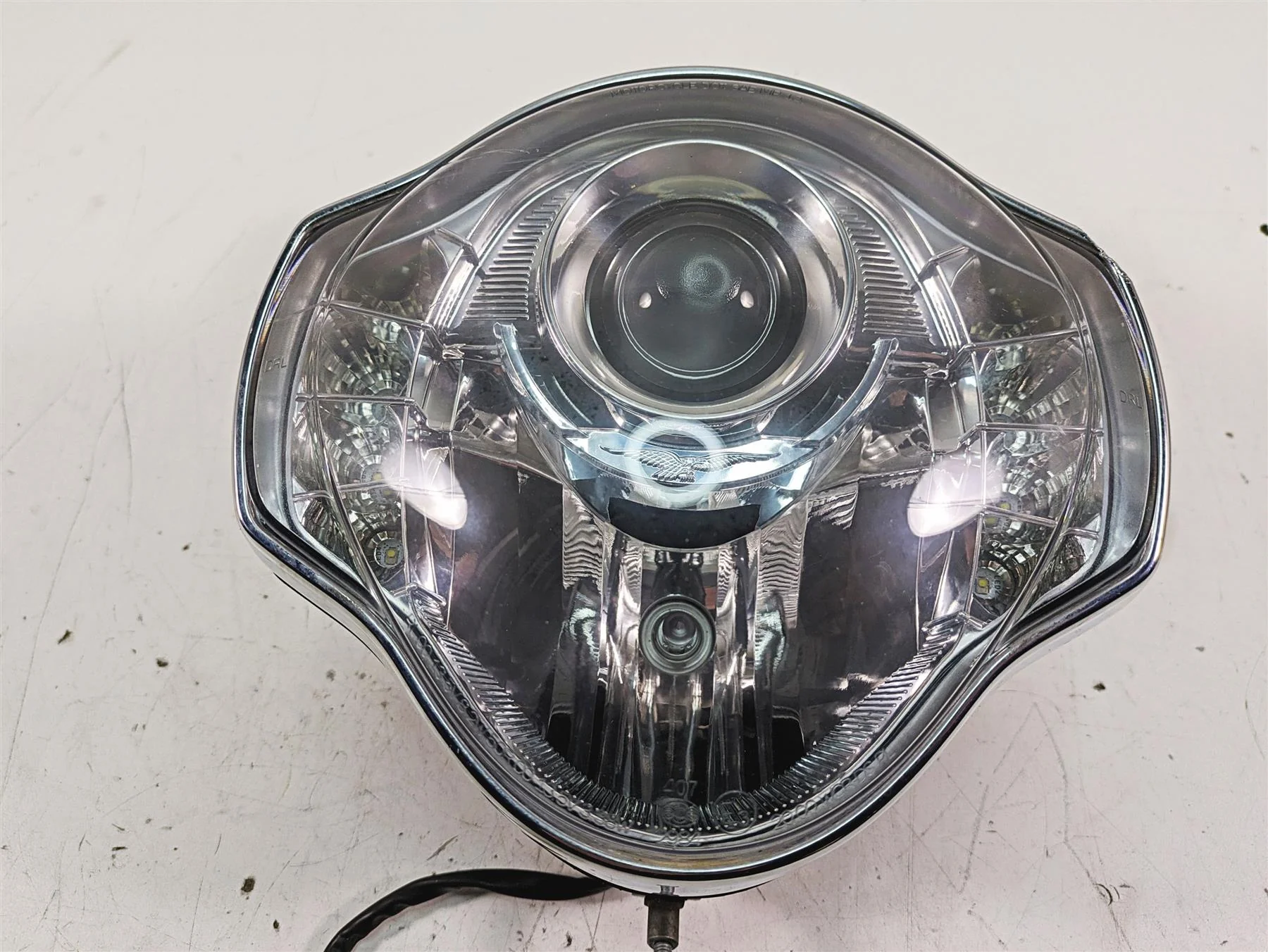 2014 Moto Guzzi California 1400 T Headlight Head Light Lamp & Mounts 887453 - Image 8